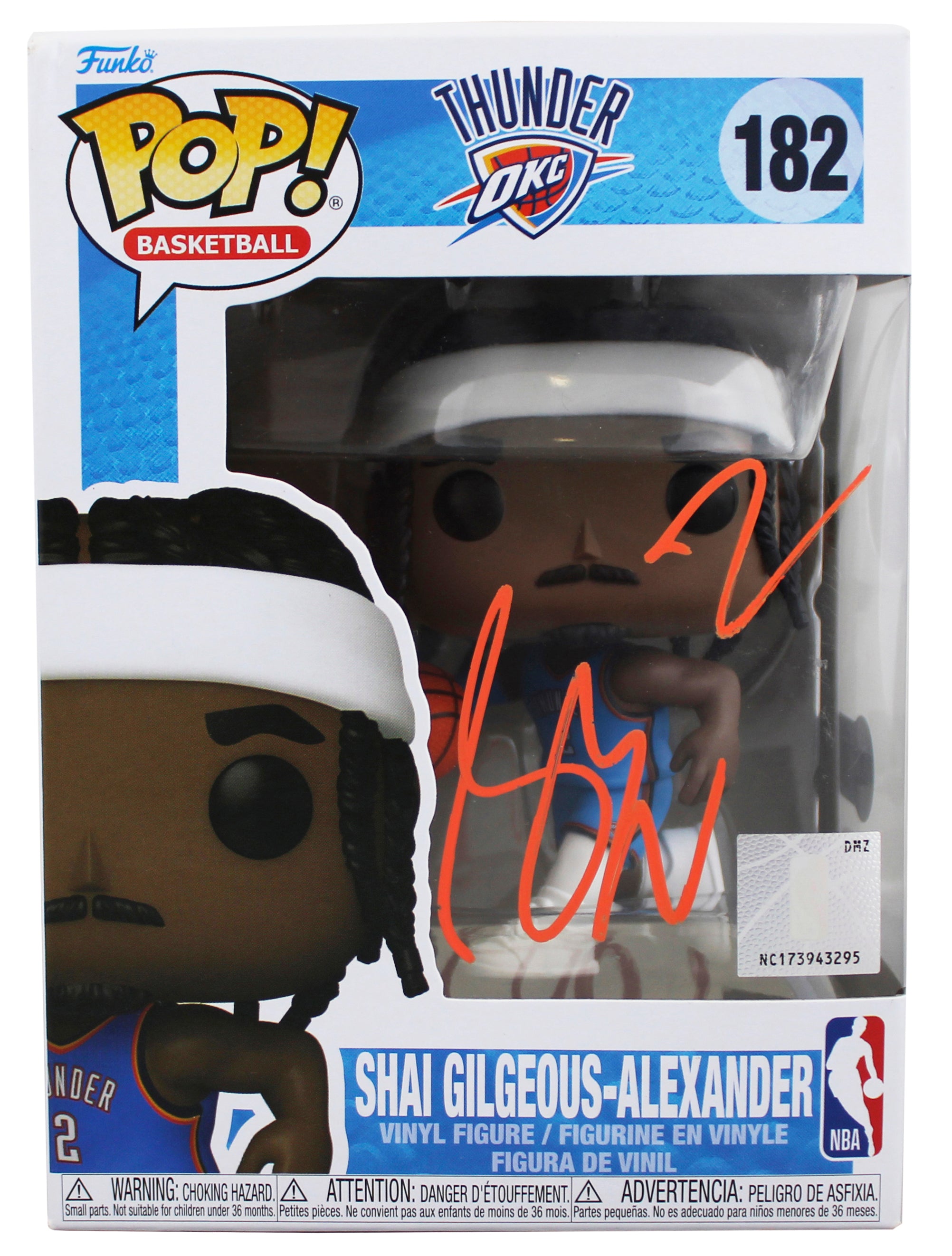 Thunder Shai Gilgeous-Alexander Signed #182 Funko Pop Vinyl Figure BAS #BV70429