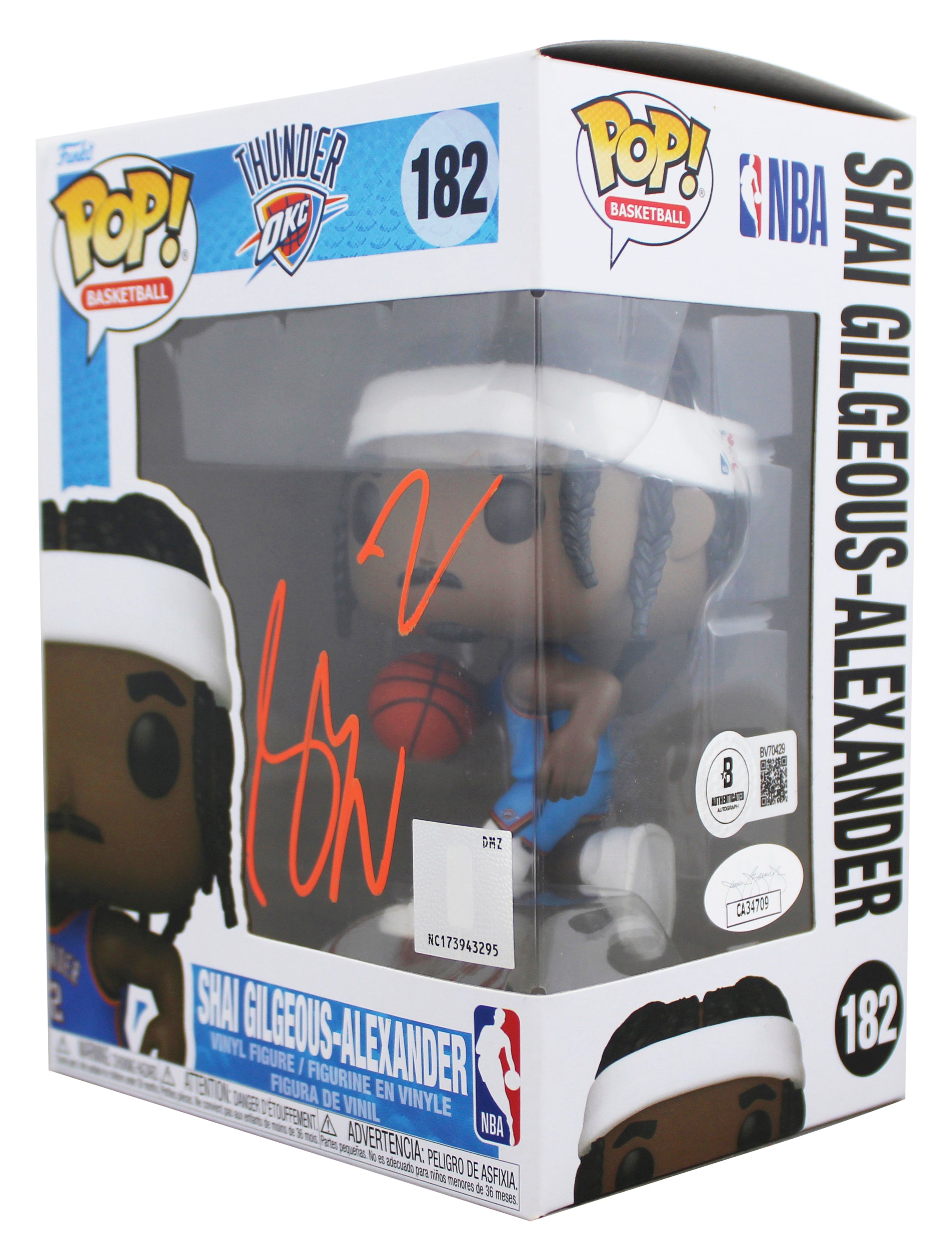 Thunder Shai Gilgeous-Alexander Signed #182 Funko Pop Vinyl Figure BAS #BV70429