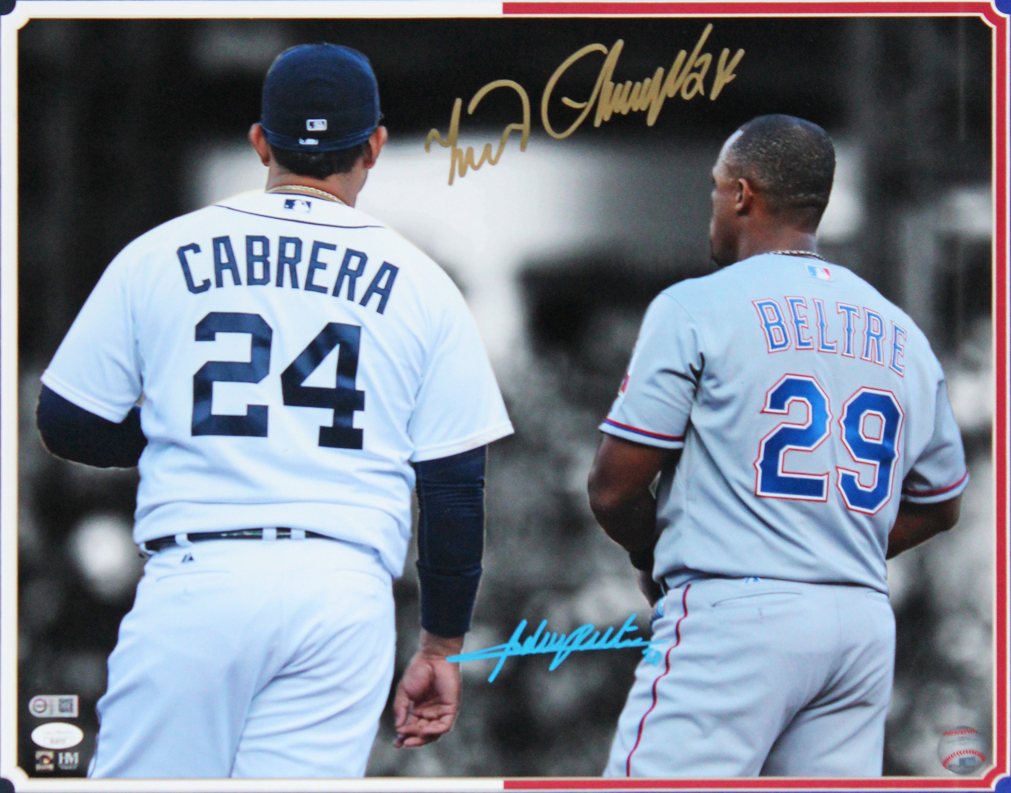 Miguel Cabrera & Adrain Beltre Authentic Signed 16x20 Framed Photo JSA #SS29757