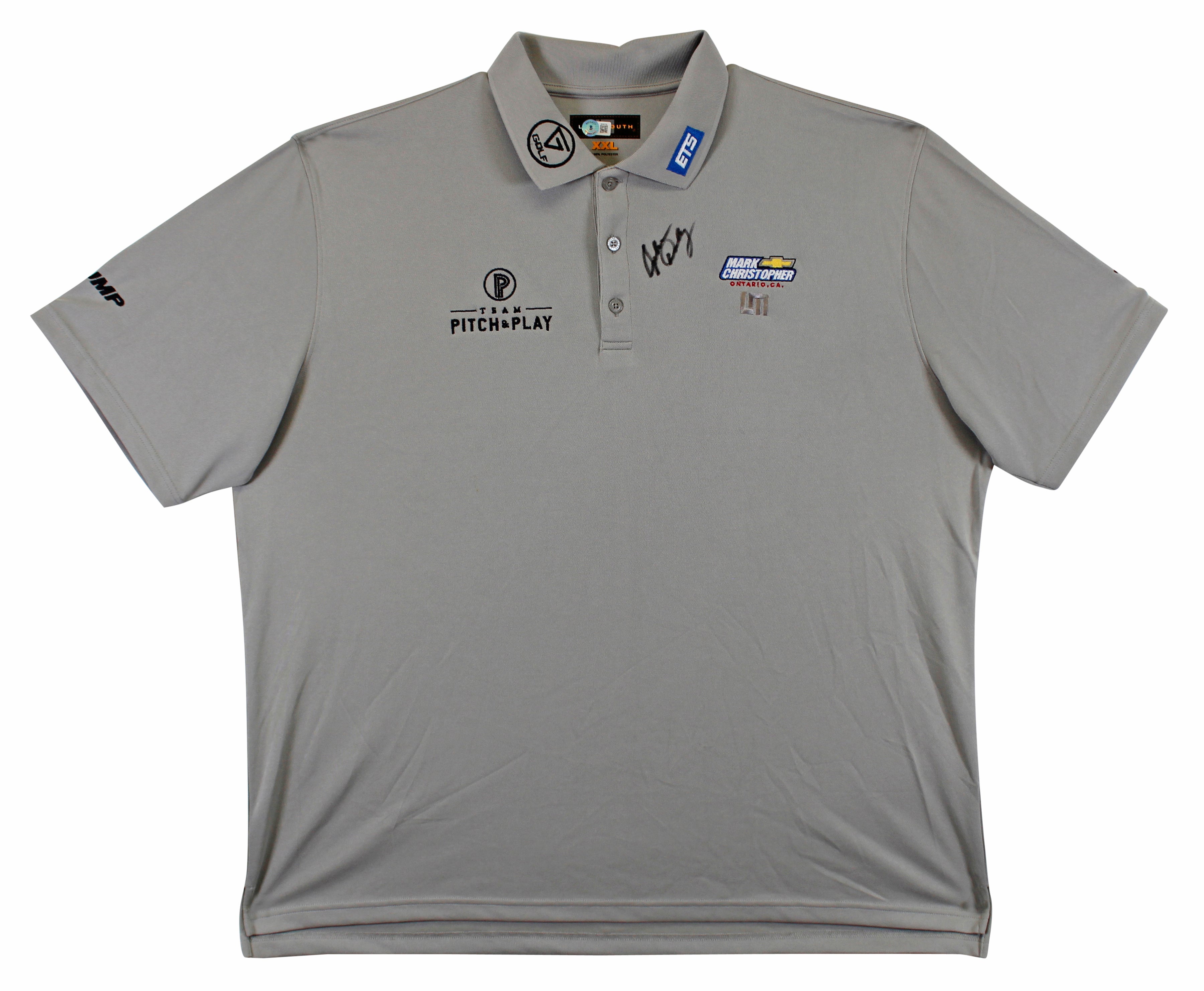 John Daly Authentic Signed Match Worn Grey Team Polo Shirt BAS #BK84750