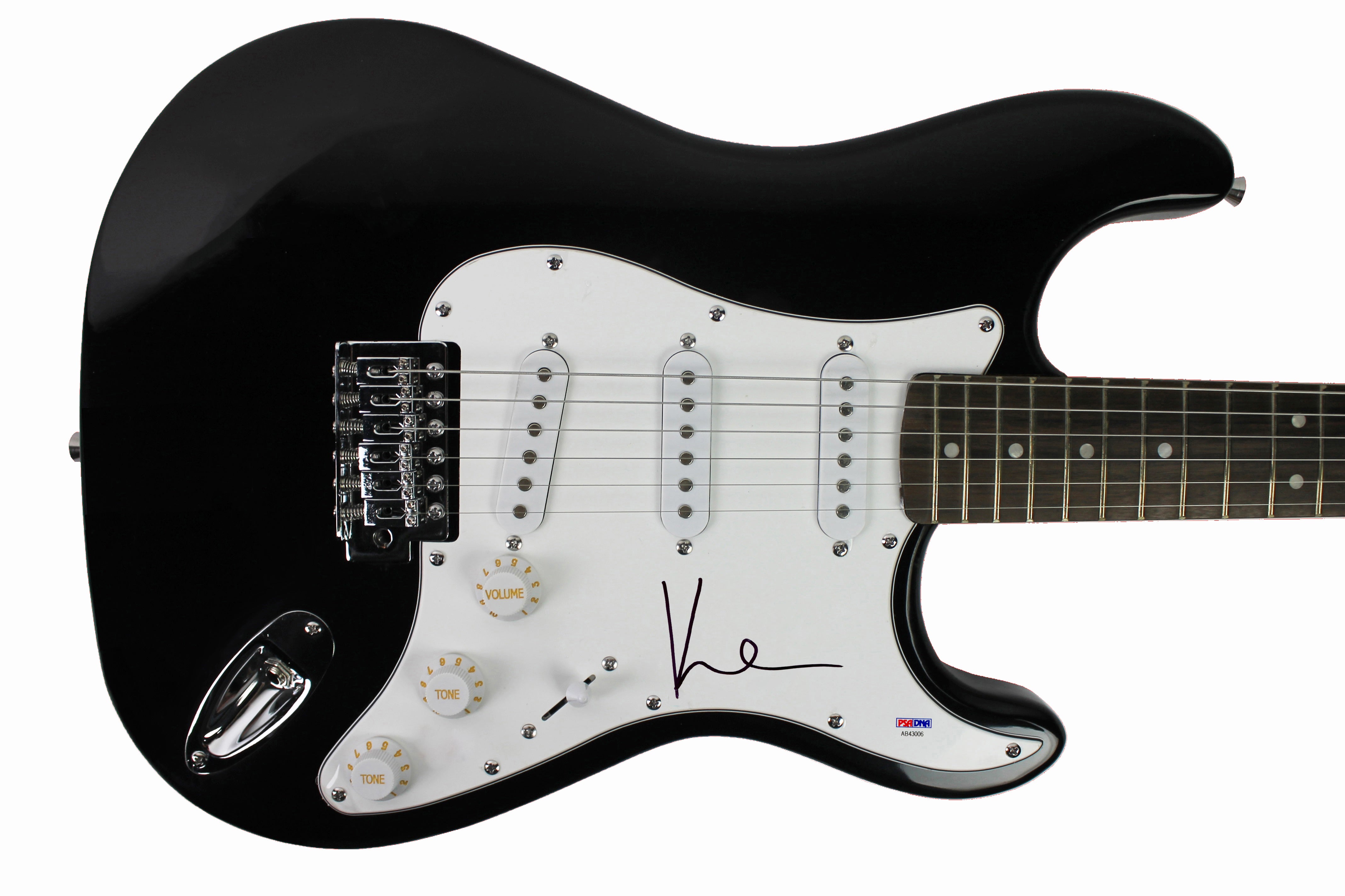 Kevin Shield My Bloody Valentine Signed Black Electric Guitar PSA/DNA #AB43006