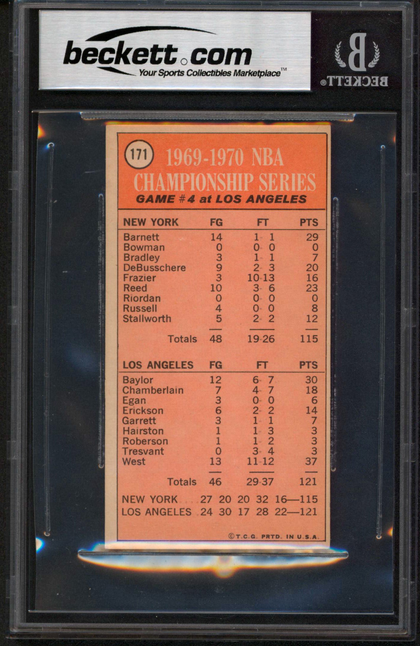 Lakers Jerry West Authentic Signed 1970 Topps #171 Card Auto Graded 10! BAS Slab