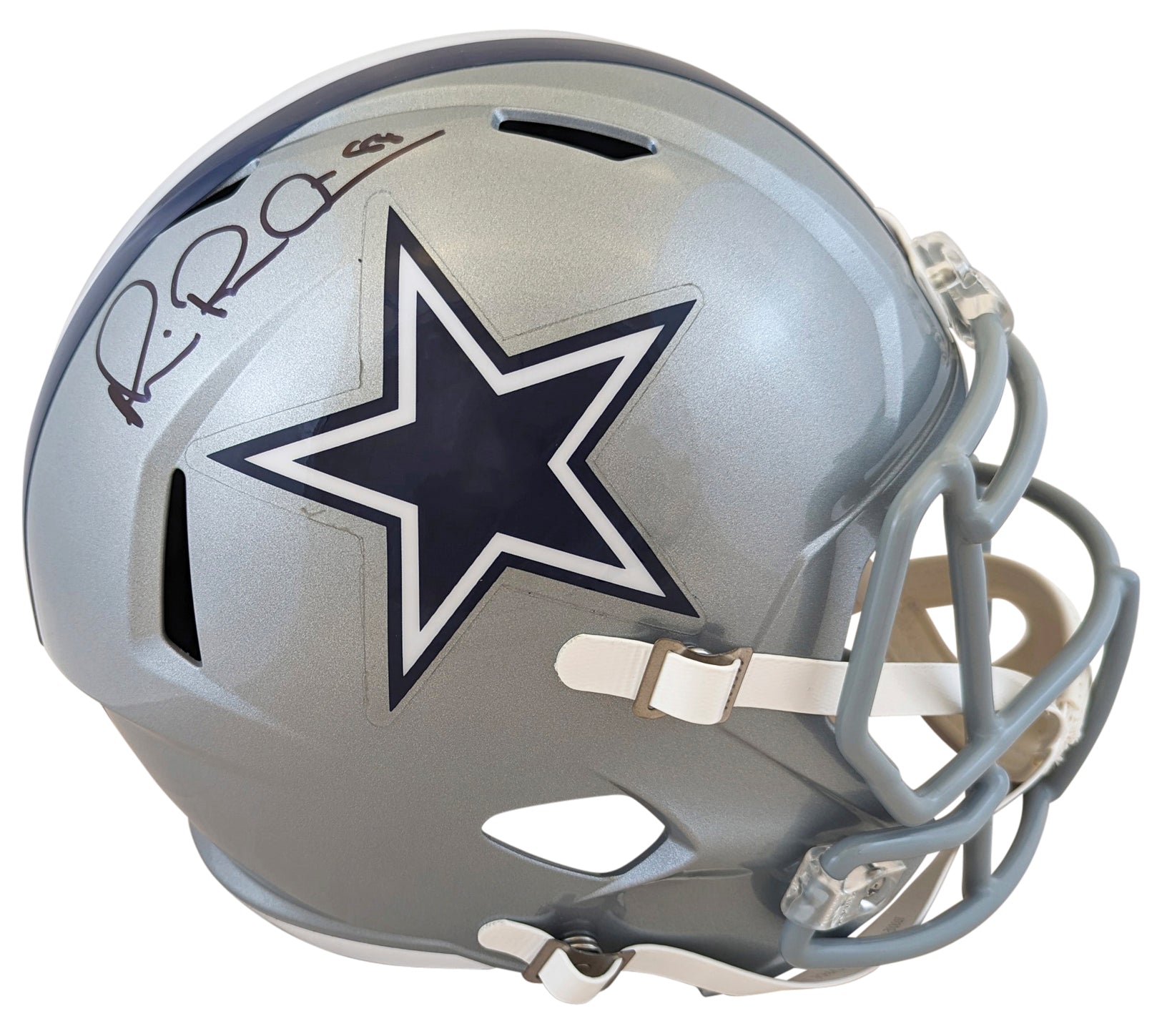 Cowboys Michael Irvin Signed Silver Full Size Speed Rep Helmet BAS Witnessed