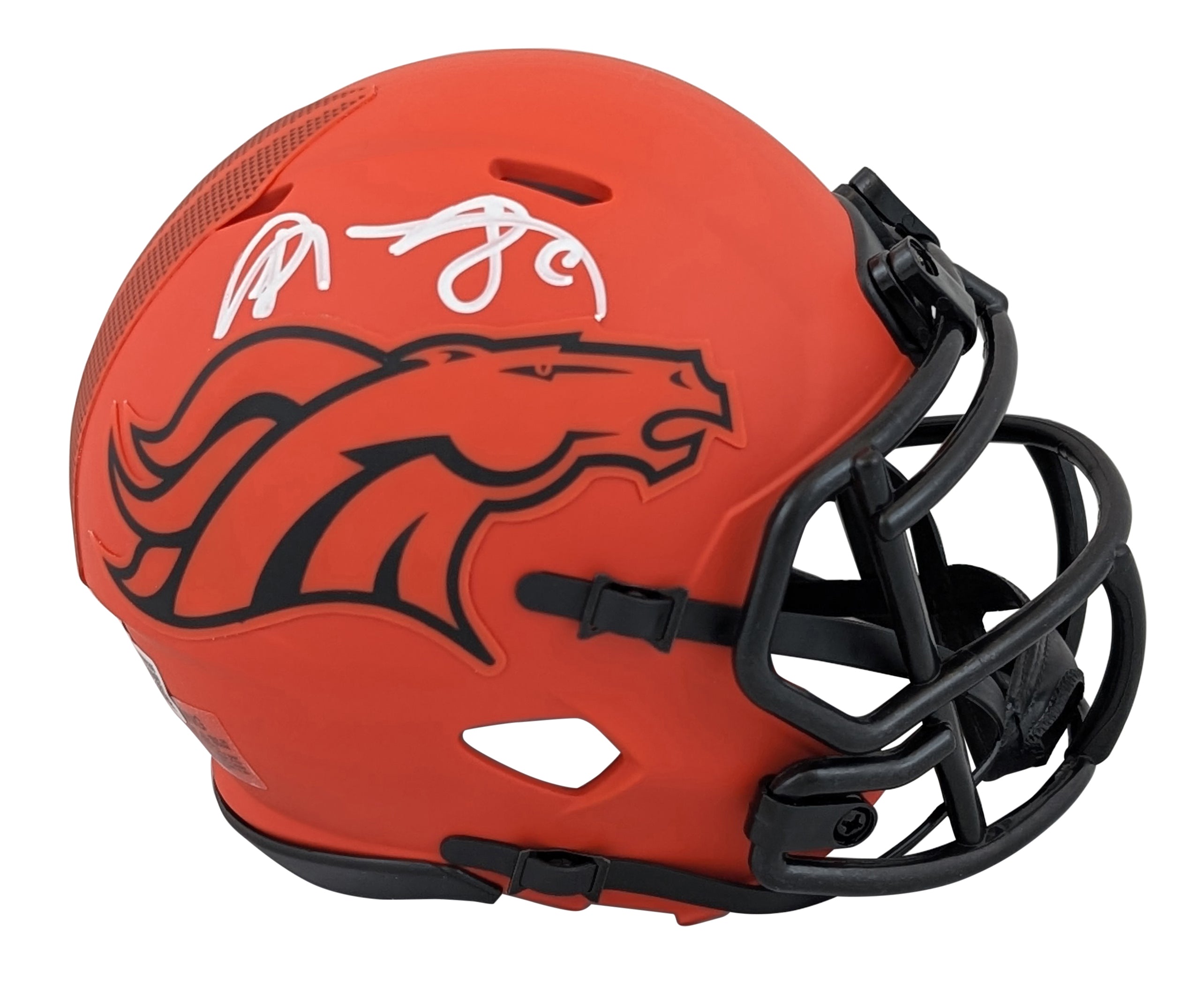 Broncos Shannon Sharpe Signed Rave Speed Mini Helmet W/ Case BAS Witnessed