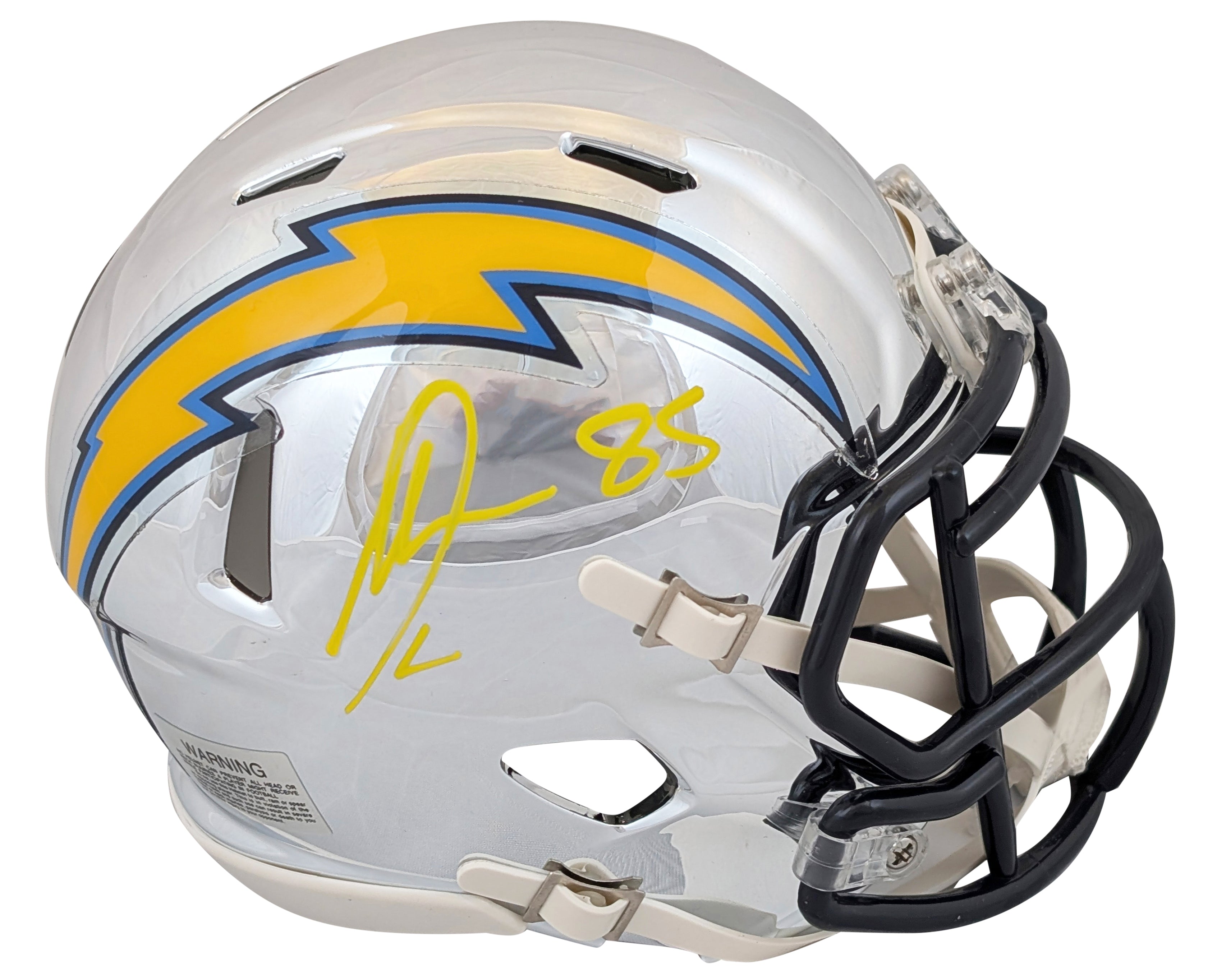 Chargers Antonio Gates Authentic Signed Chrome Speed Mini Helmet BAS Witnessed