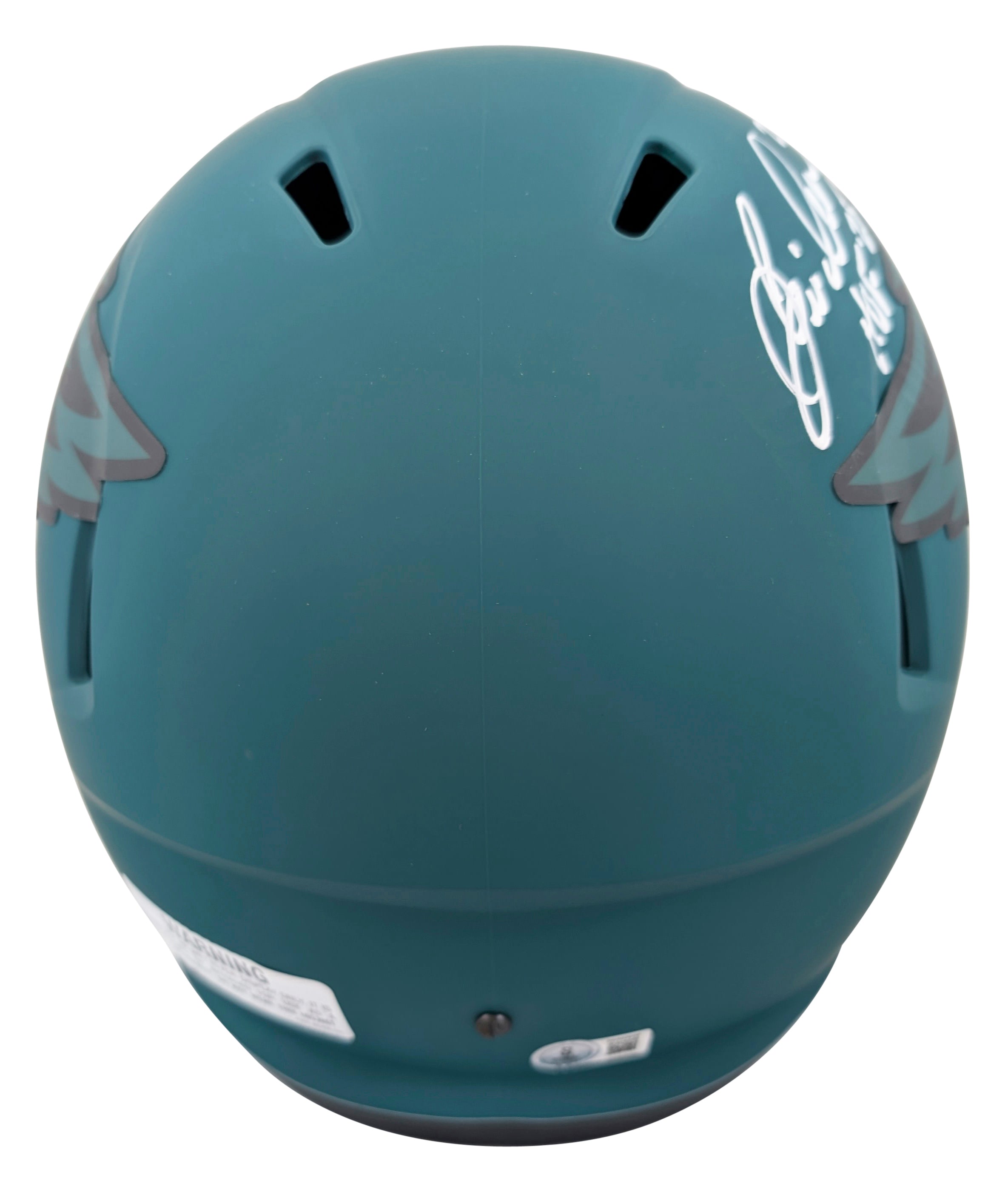 Eagles Eric Allen "HOF 25" Signed Rave Full Size Speed Rep Helmet W/ Case BAS W