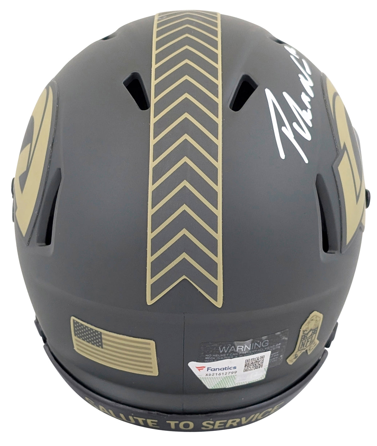 Rams Puka Nacua Signed Salute To Service IV Speed Mini Helmet Fan #XD21612799