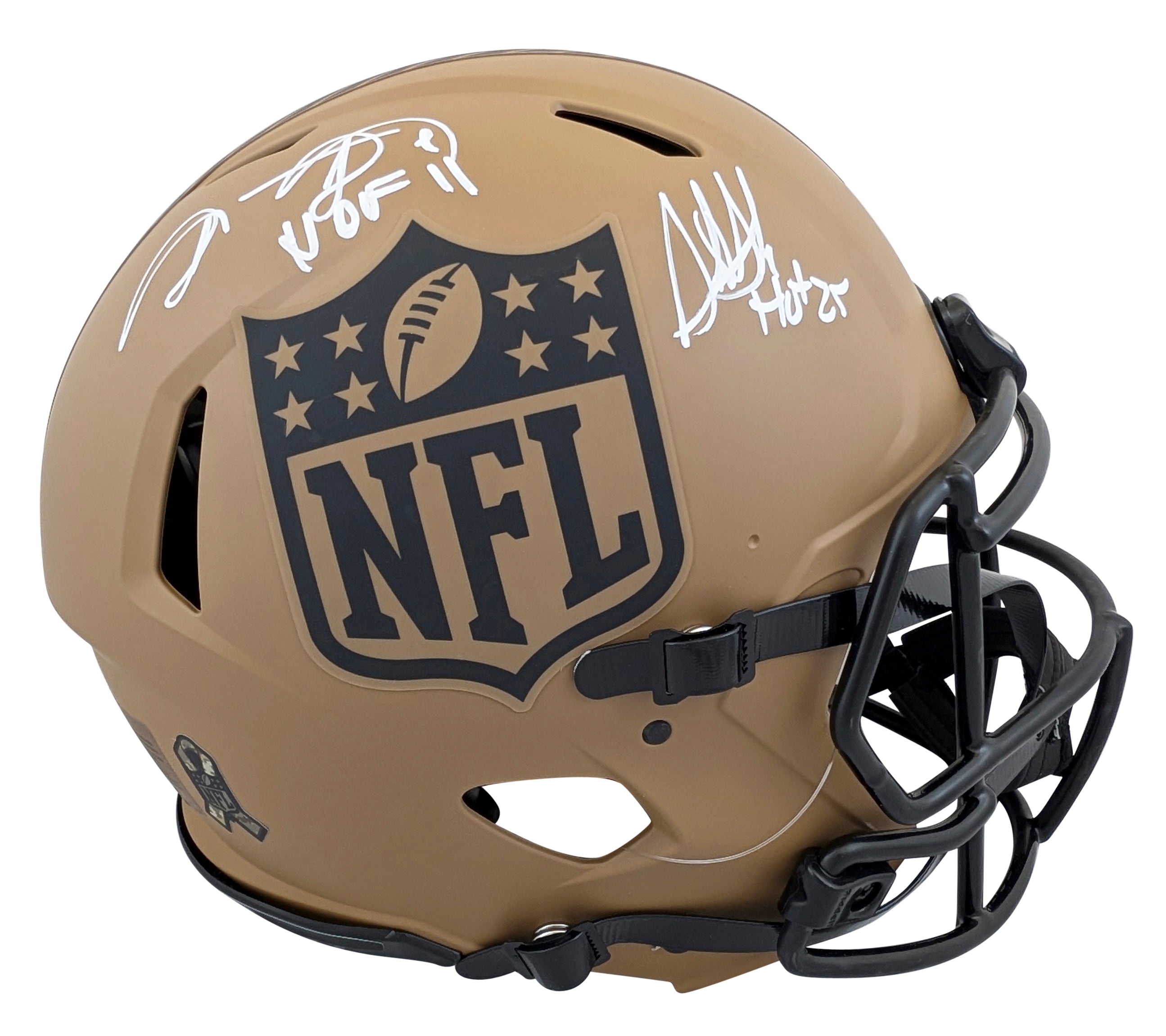 Shannon Sharpe Sterling Sharpe "HOF" Signed STS II F/S Speed Proline Helmet BAS