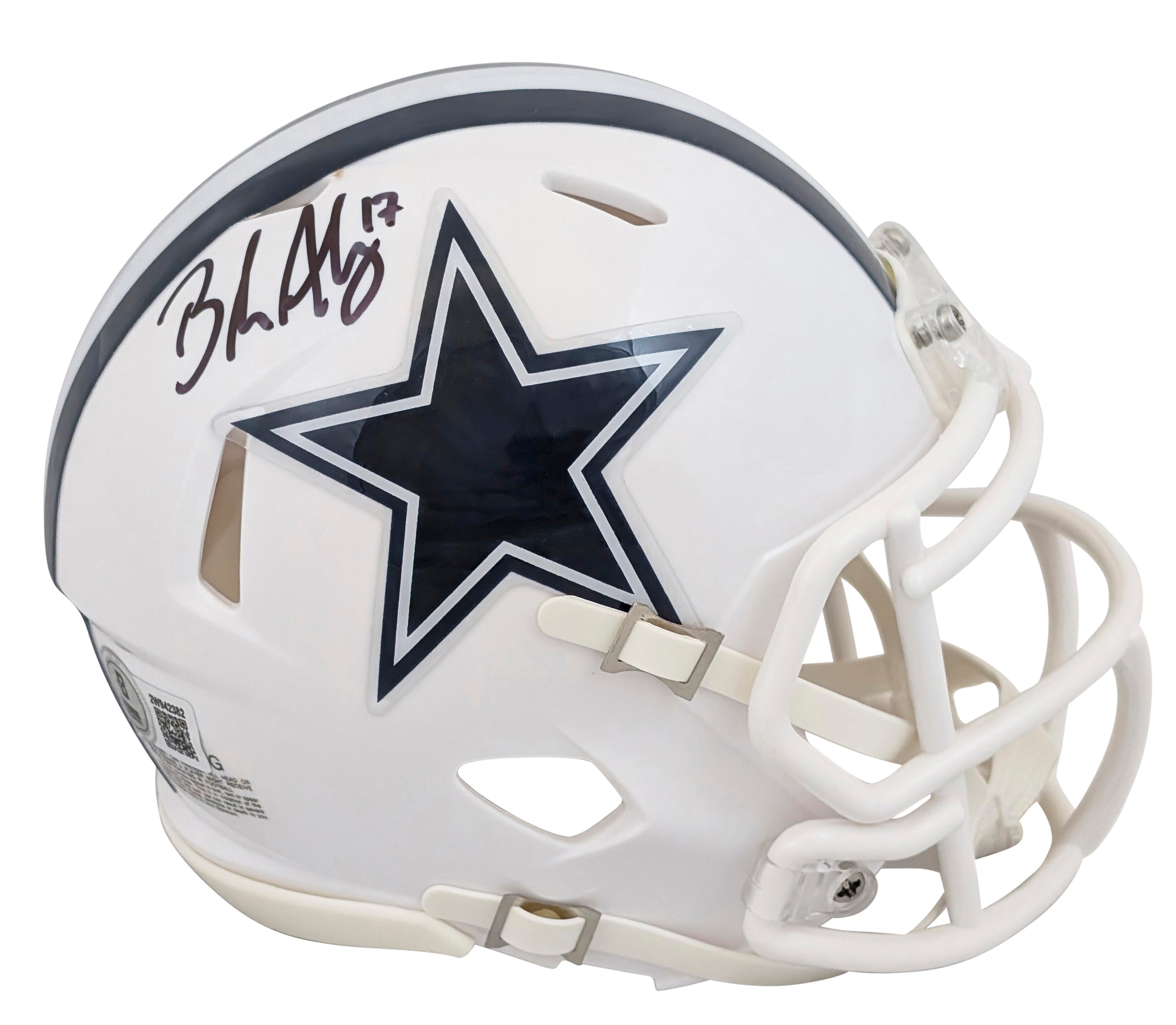 Cowboys Brandon Aubrey Signed On-Field Alt 2022 Speed Mini Helmet W/ Case BAS W