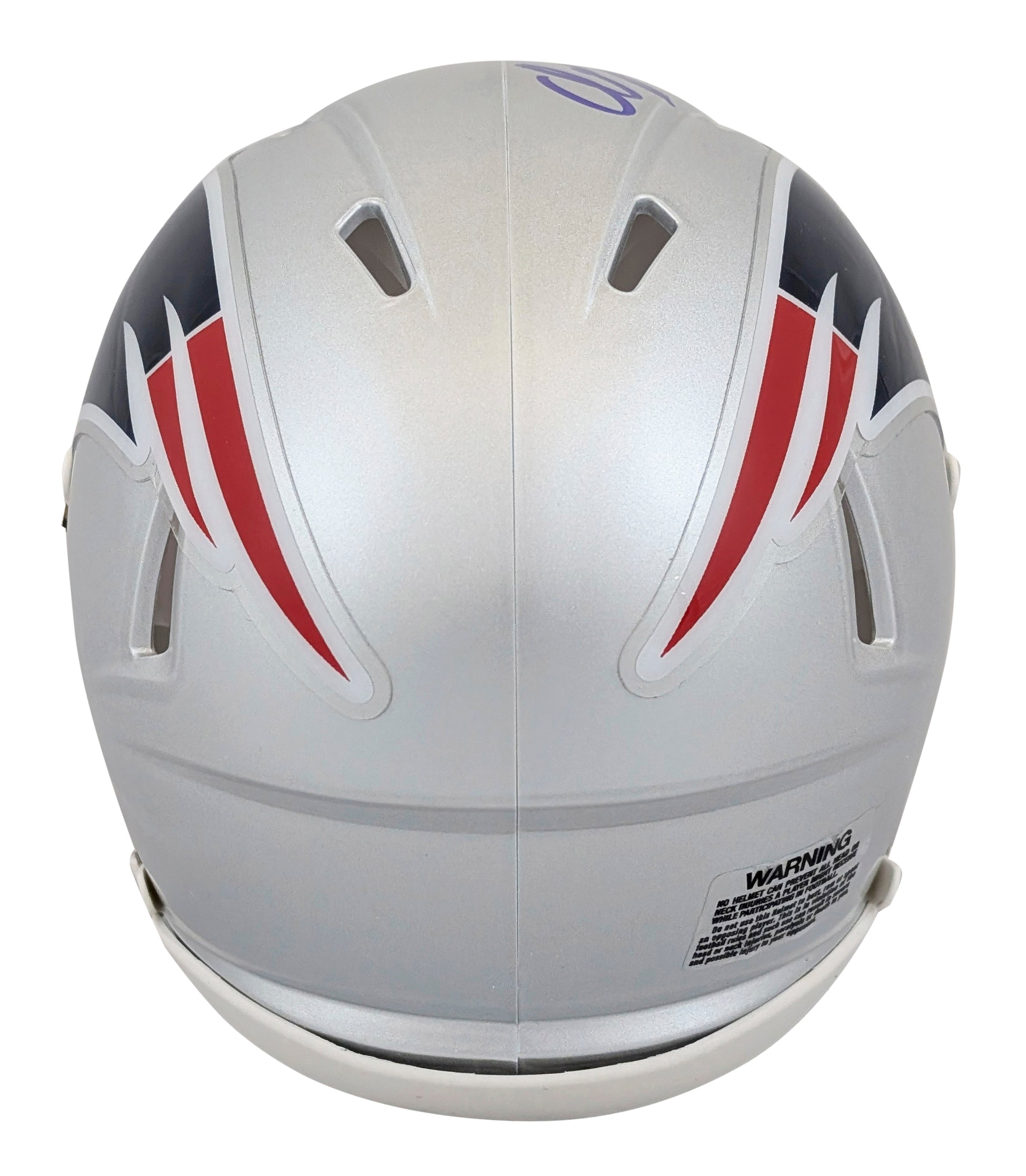 Patriots Christian Gonzalez Signed Speed Mini Helmet W/ Blue Sig BAS Witnessed