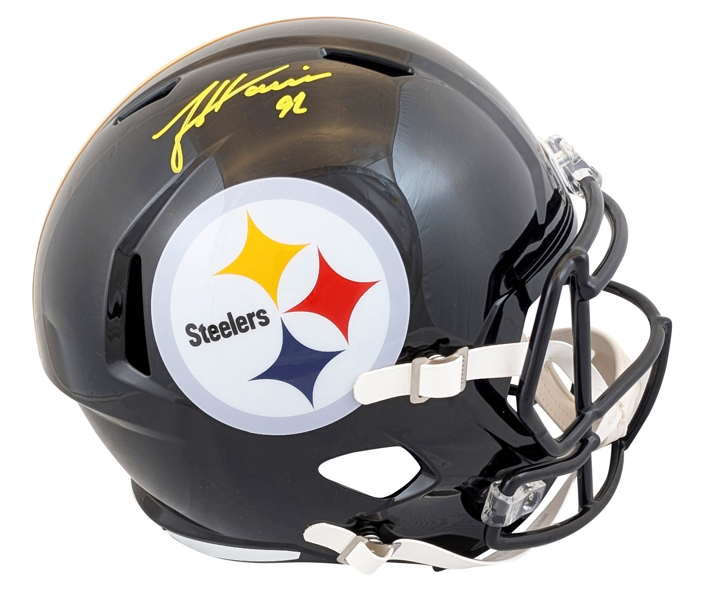 Steelers James Harrison Signed Full Size Speed Rep Helmet BAS Witnessed