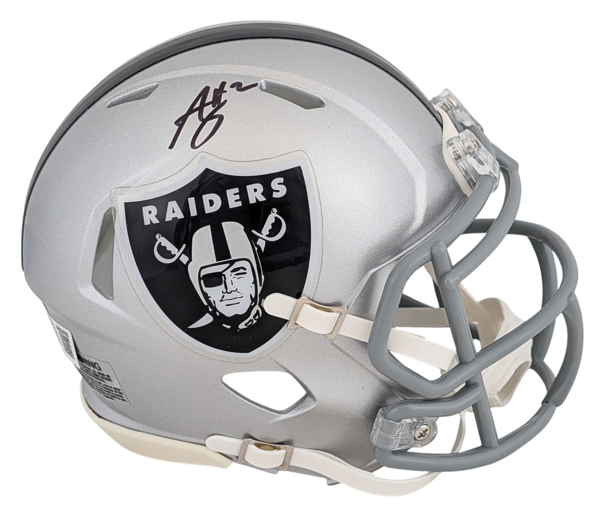 Raiders Ashton Jeanty Authentic Signed Speed Mini Helmet W/ Case BAS Witnessed