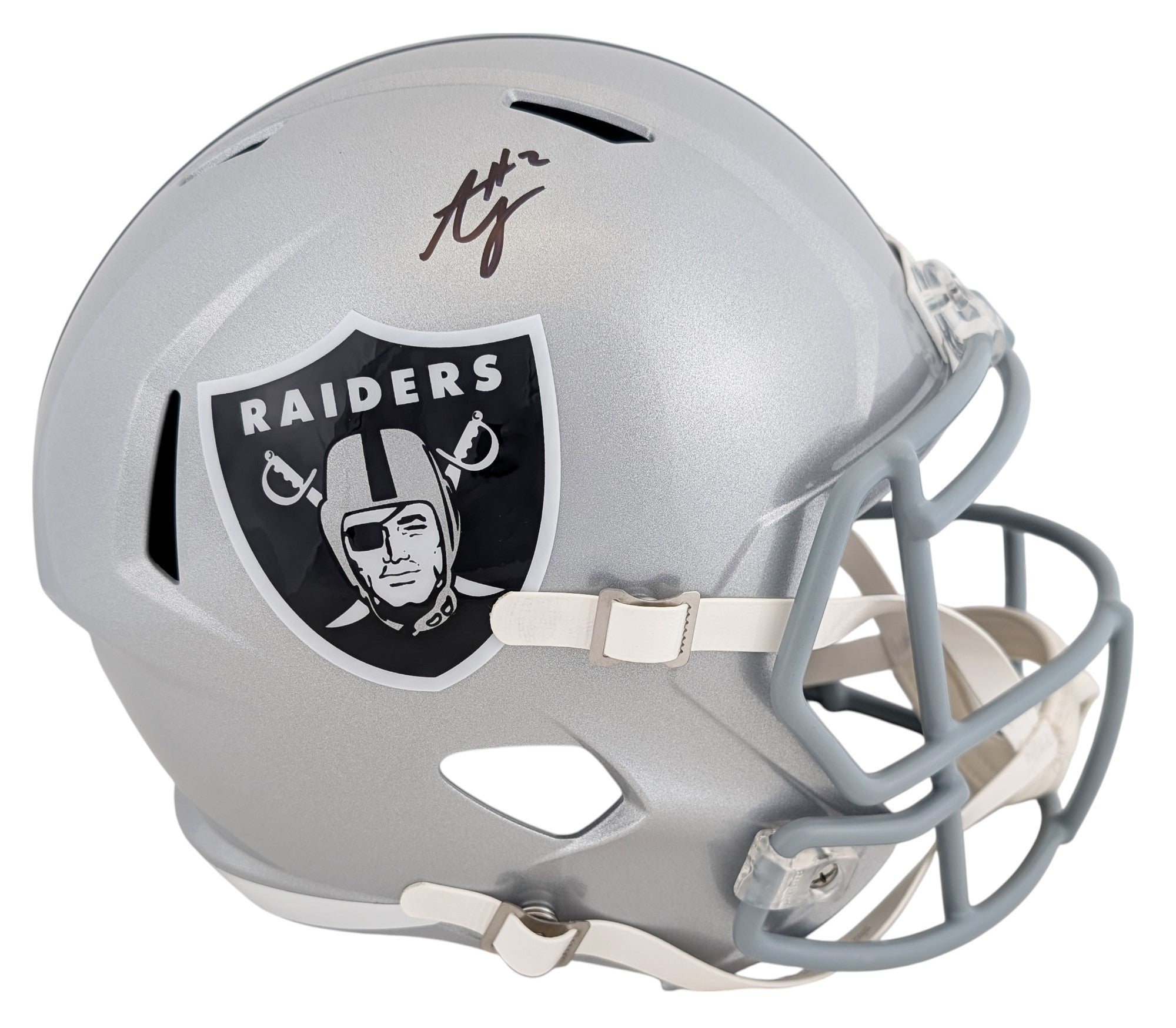 Raiders Ashton Jeanty Signed Full Size Speed Rep Helmet W/ Case BAS Witnessed
