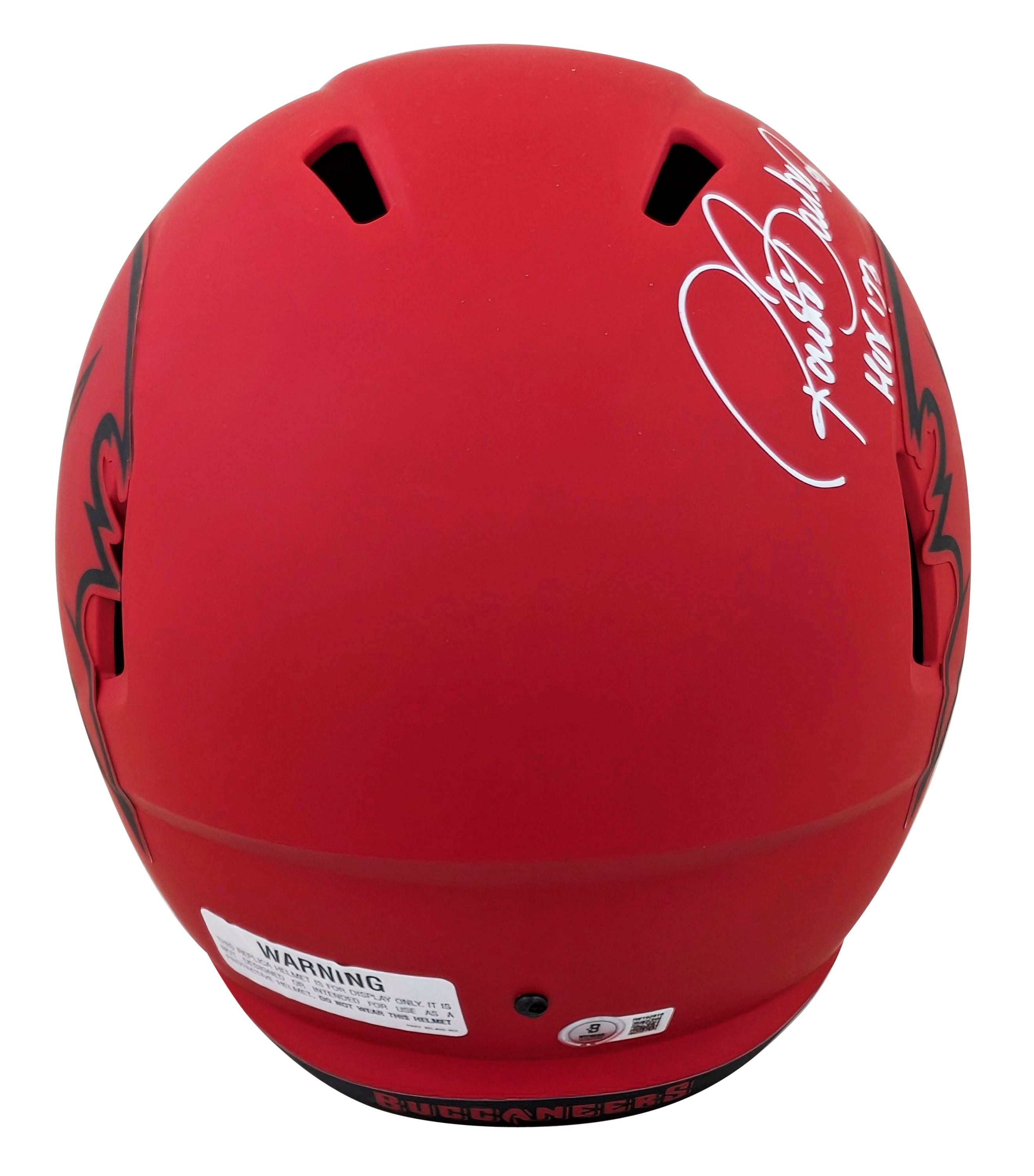 Buccaneers Ronde Barber "HOF 23" Signed Rave Full Size Speed Rep Helmet BAS Wit