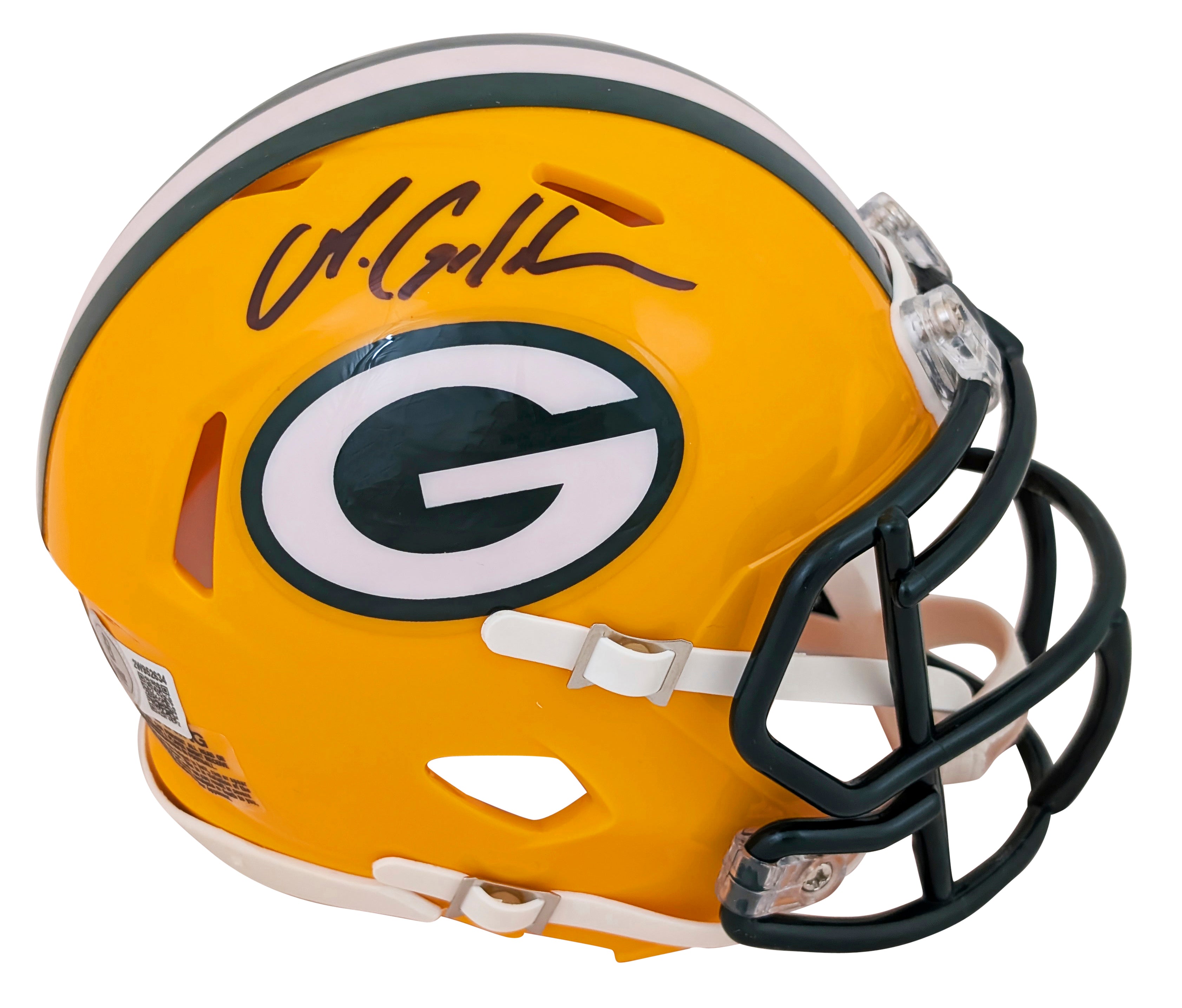 Packers Matthew Golden Authentic Signed Speed Mini Helmet W/ Case BAS Witnessed