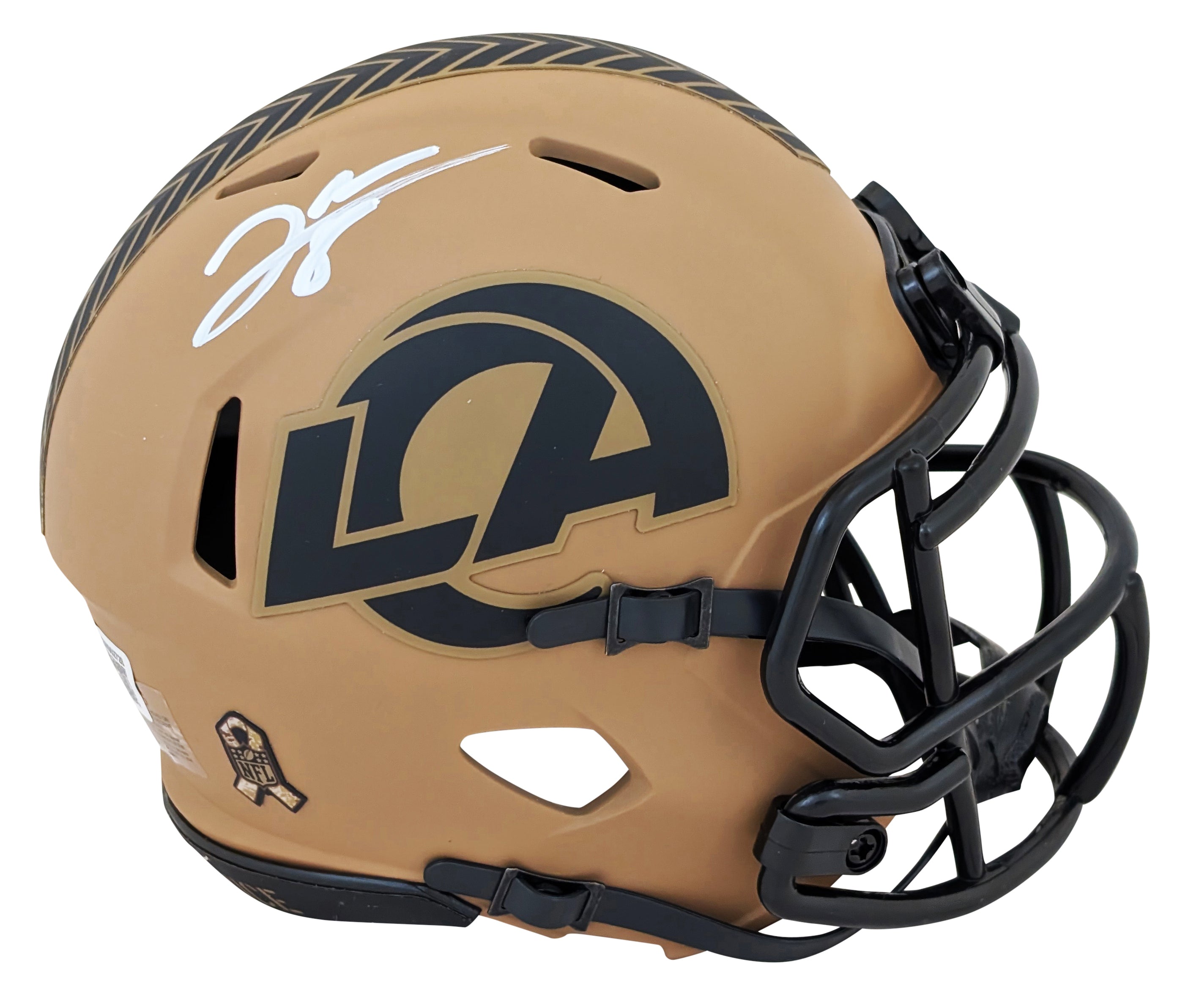Rams Jared Verse Signed Salute To Service II Speed Mini Helmet BAS Witnessed