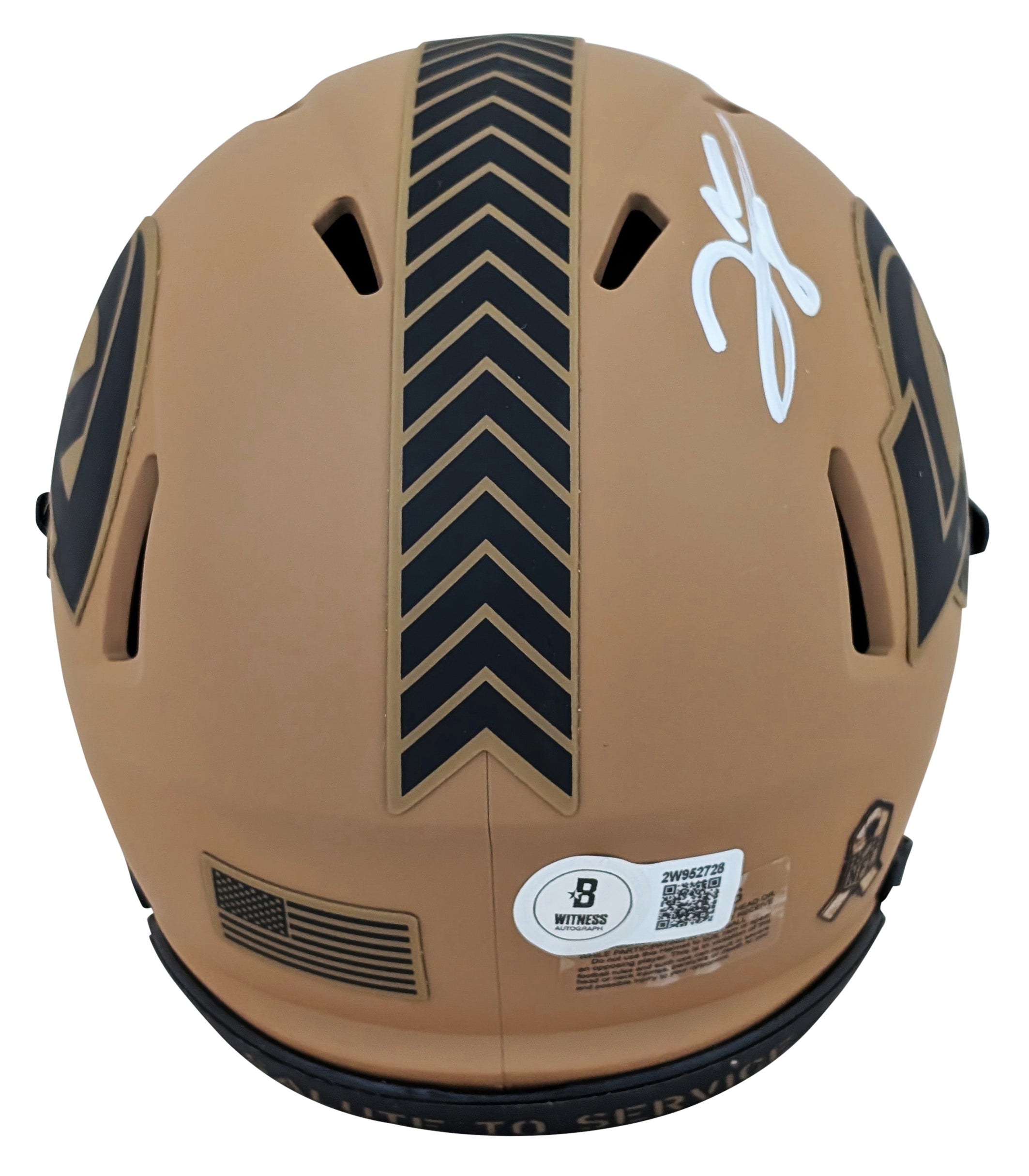 Rams Jared Verse Signed Salute To Service II Speed Mini Helmet BAS Witnessed