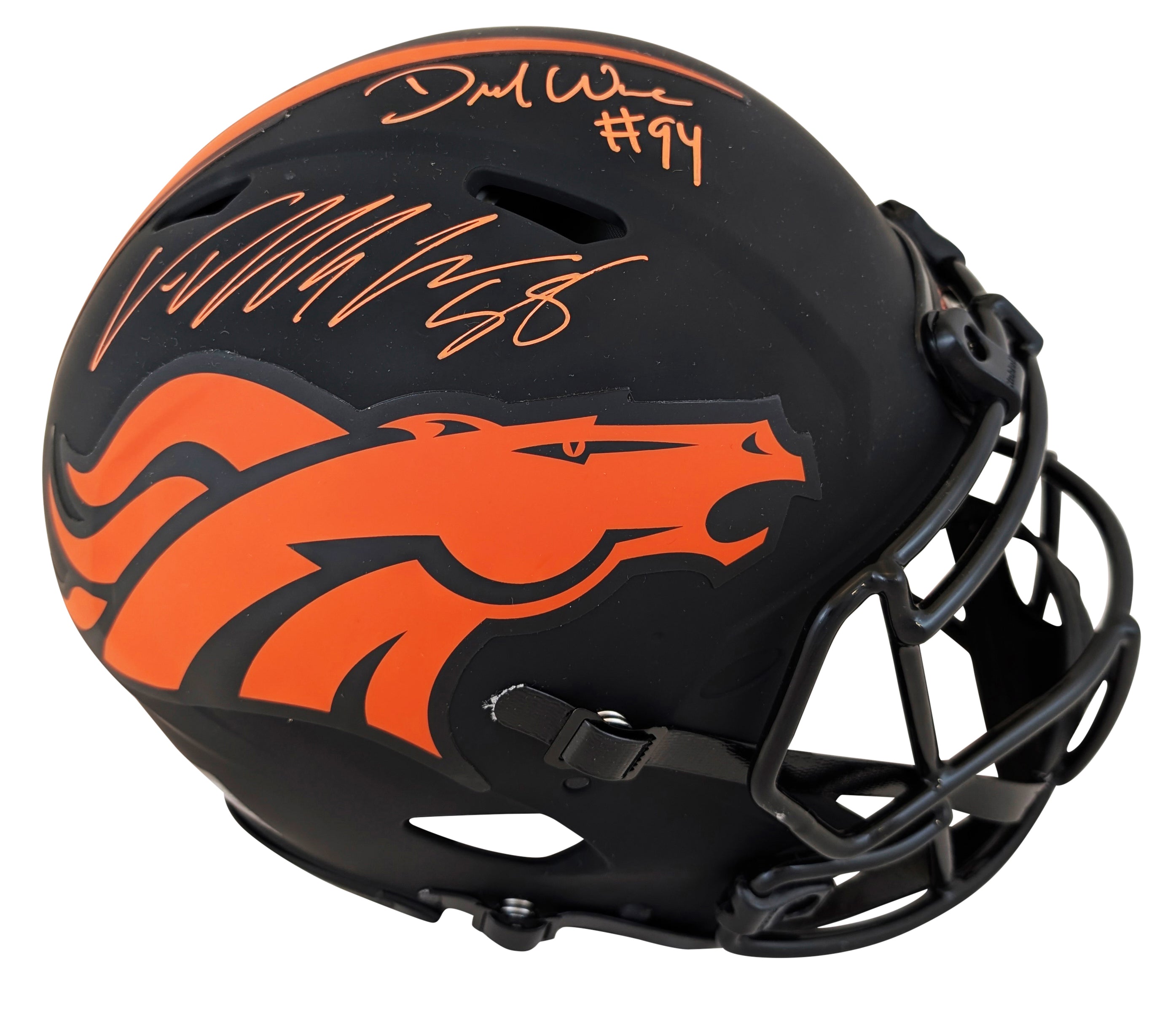 DeMarcus Ware & Von Miller Signed Eclipse F/S Speed Proline Helmet W/ Case BAS W