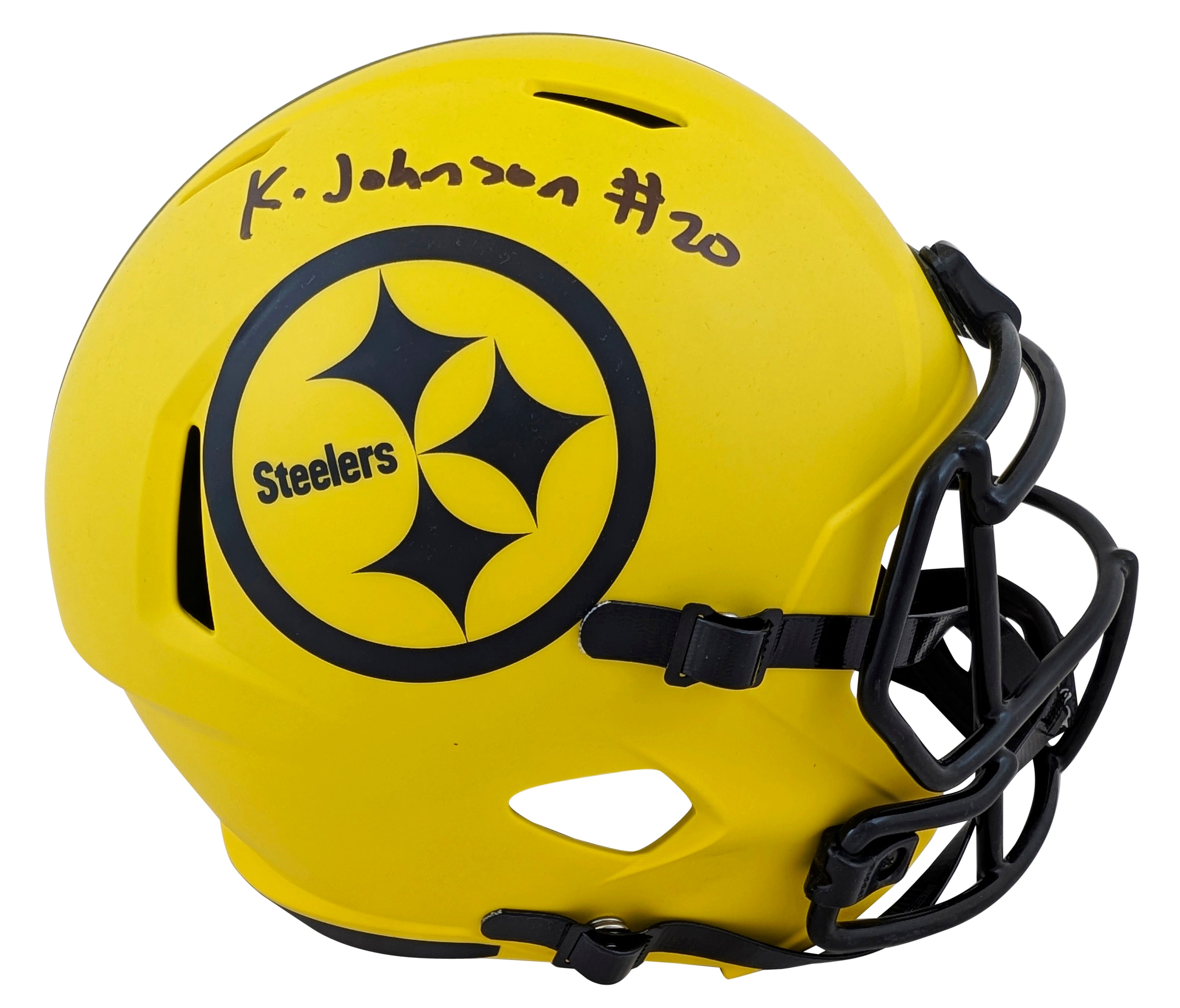 Steelers Kaleb Johnson Signed Rave Full Size Speed Rep Helmet W/ Case BAS Wit