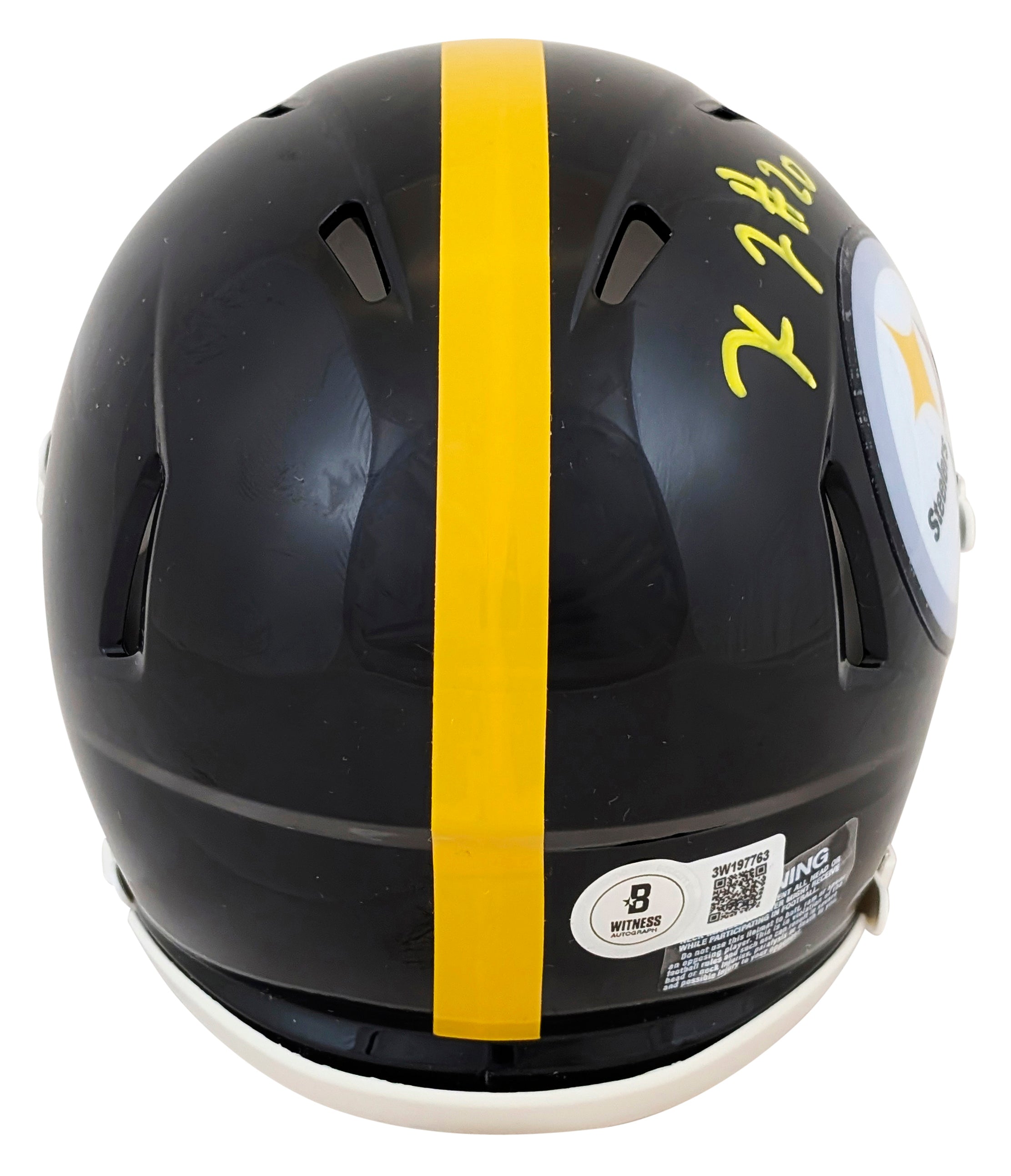 Steelers Kaleb Johnson Authentic Signed Speed Mini Helmet BAS Witnessed