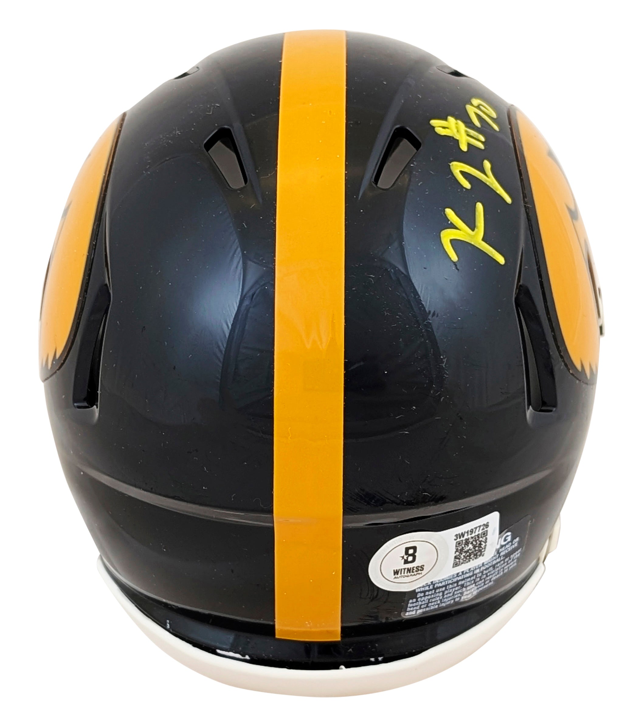 Iowa Kaleb Johnson Authentic Signed Case Mini Helmet W/ Case BAS Witnessed