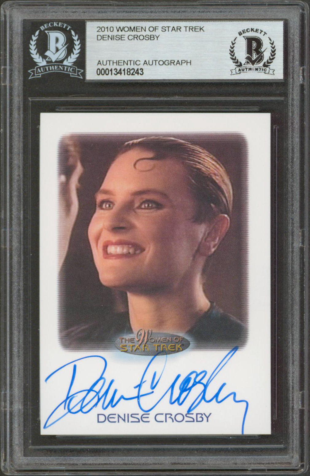 Star Trek Denise Crosby Authentic Signed 2010 Women Of Star Trek Card BAS Slab