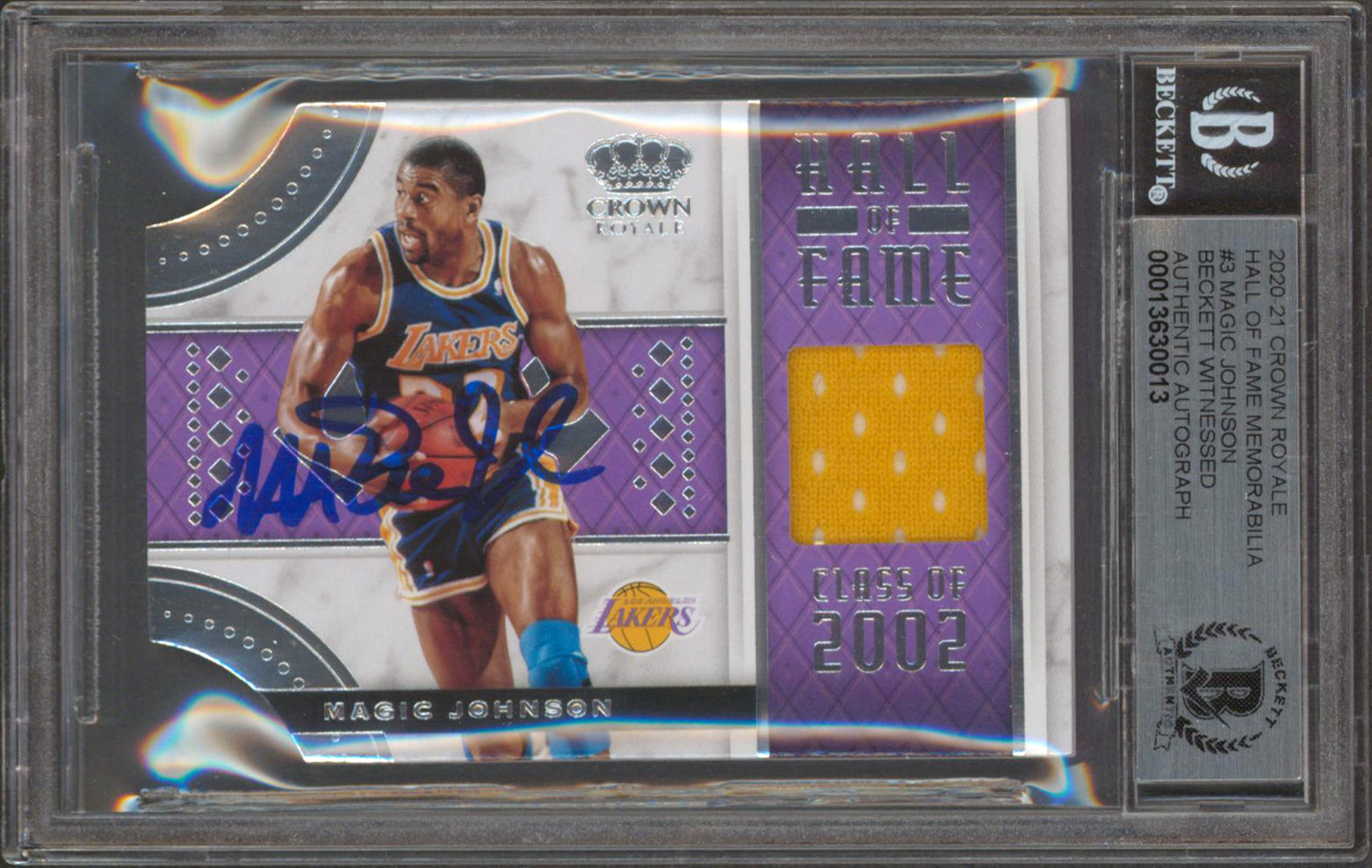 Lakers Magic Johnson Signed 2020 CR HOF Memorabilia #3 Card Auto 10! BAS Slabbed
