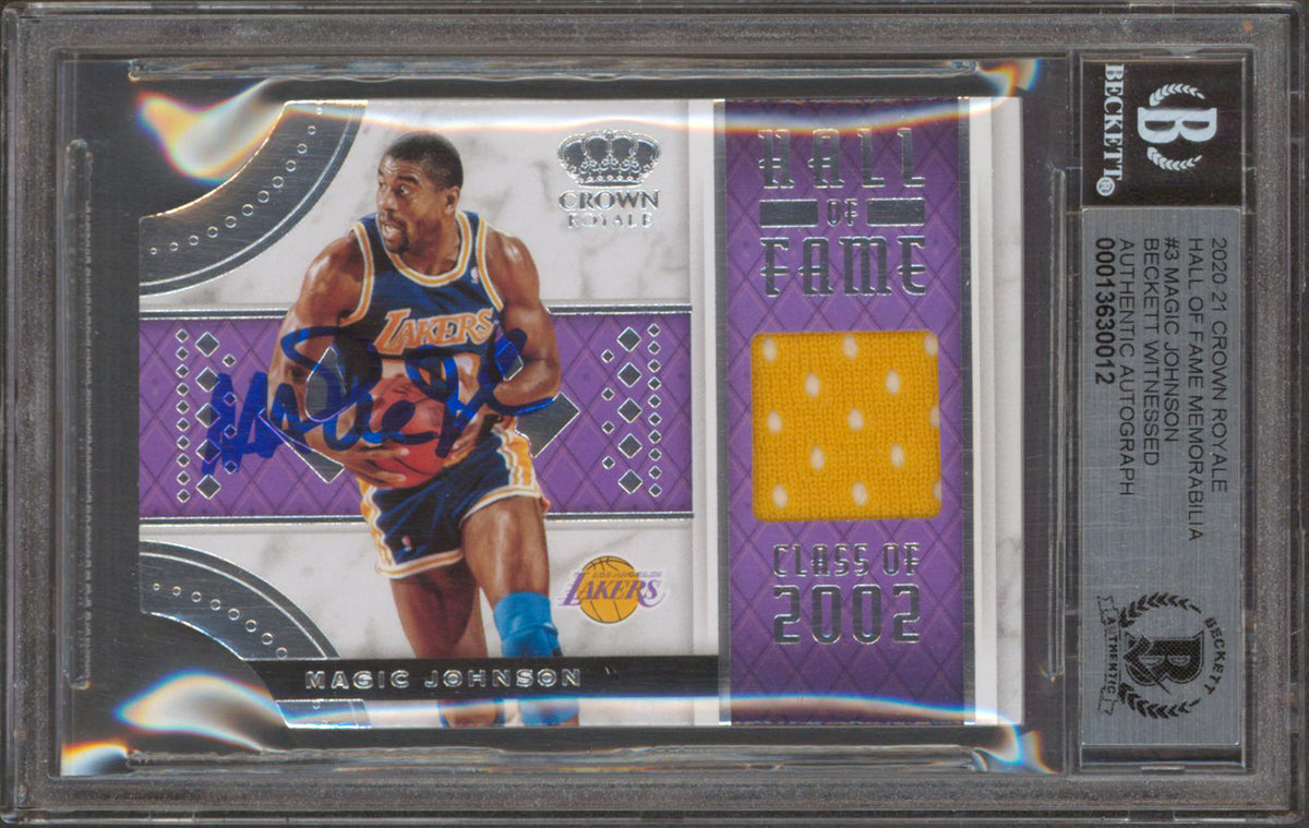 Lakers Magic Johnson Signed 2020 CR Hall Of Fame Mem #3 Card Auto 10! BAS Slab