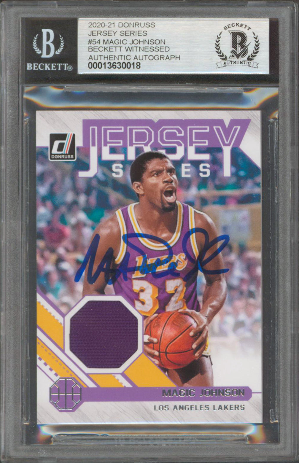 Lakers Magic Johnson Signed 2020 Donruss JS #54 Card Auto Gem 10! BAS Slabbed