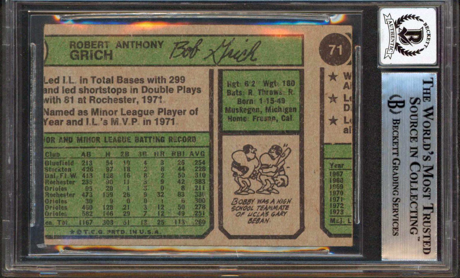 Angels Nolan Ryan Authentic Signed Trading Card Auto Graded Gem 10! BAS Slabbed