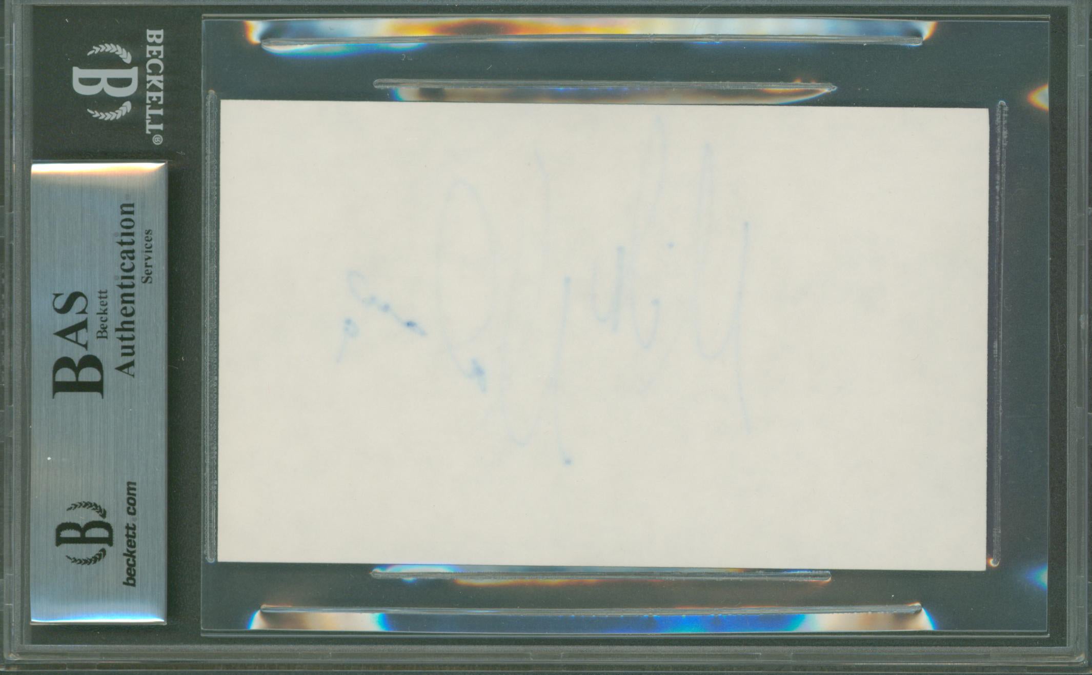 North Stars Mike Modano Authentic Signed 3x5 Index Card BAS Slabbed 1