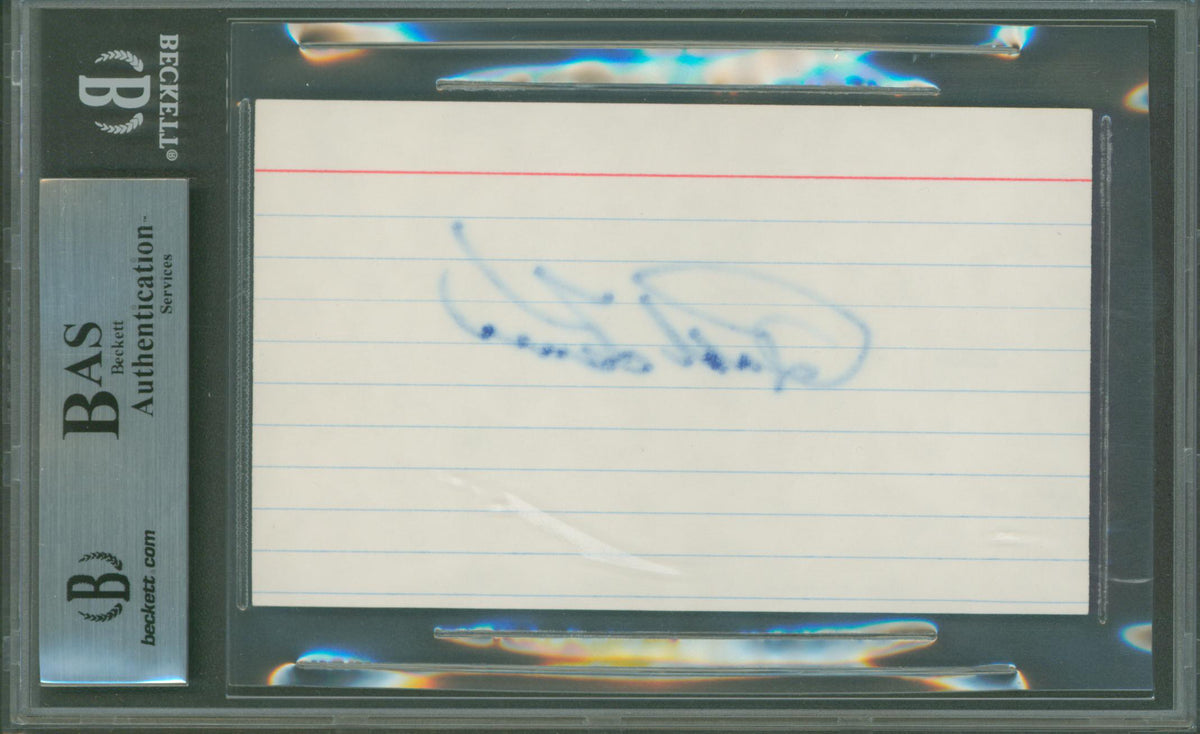 Pirates Ralph Kiner Authentic Signed 3x5 Index Card Autographed BAS Slabbed