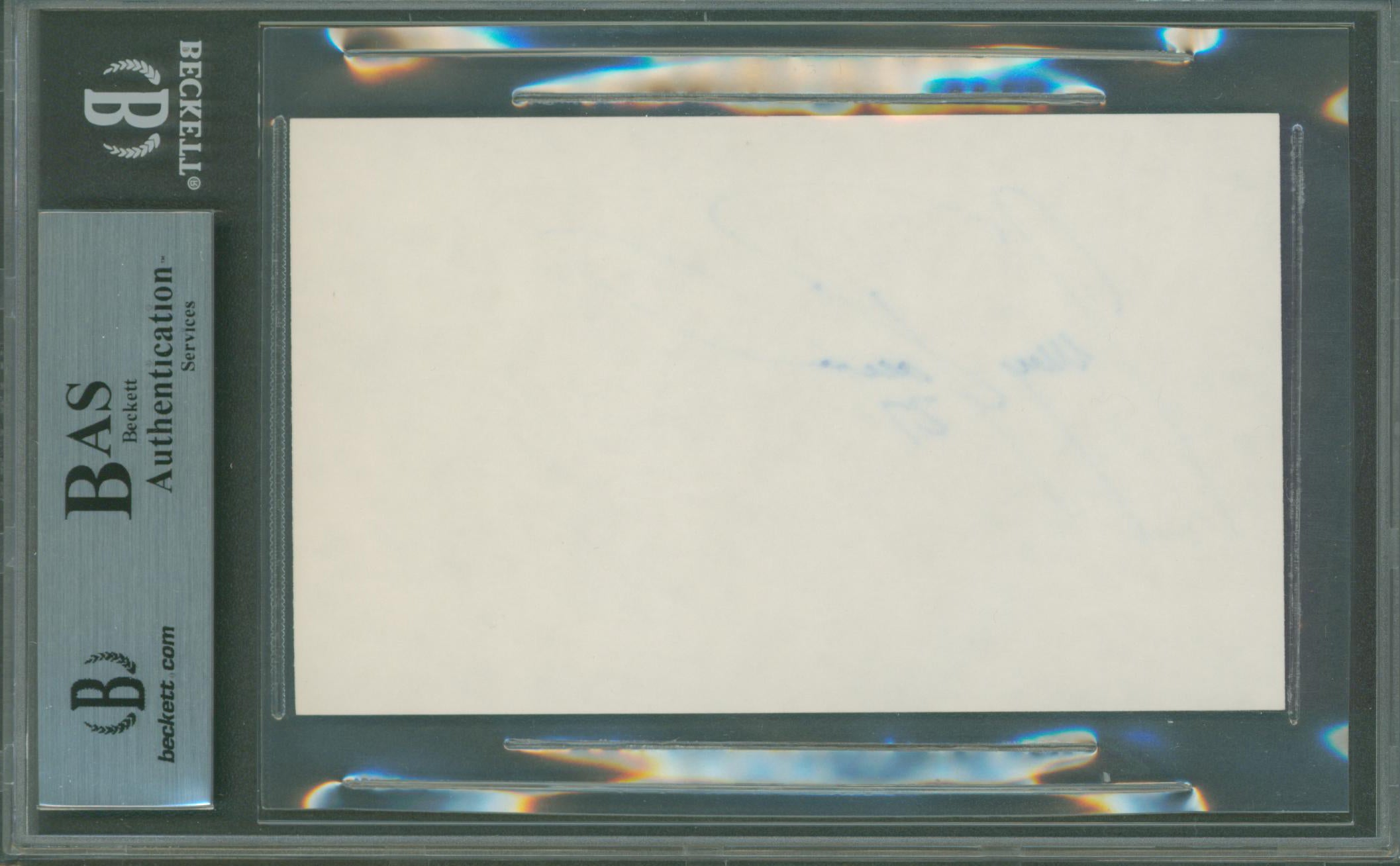 Blackhawks Jeremy Roenick Authentic Signed 3x5 Index Card BAS Slabbed