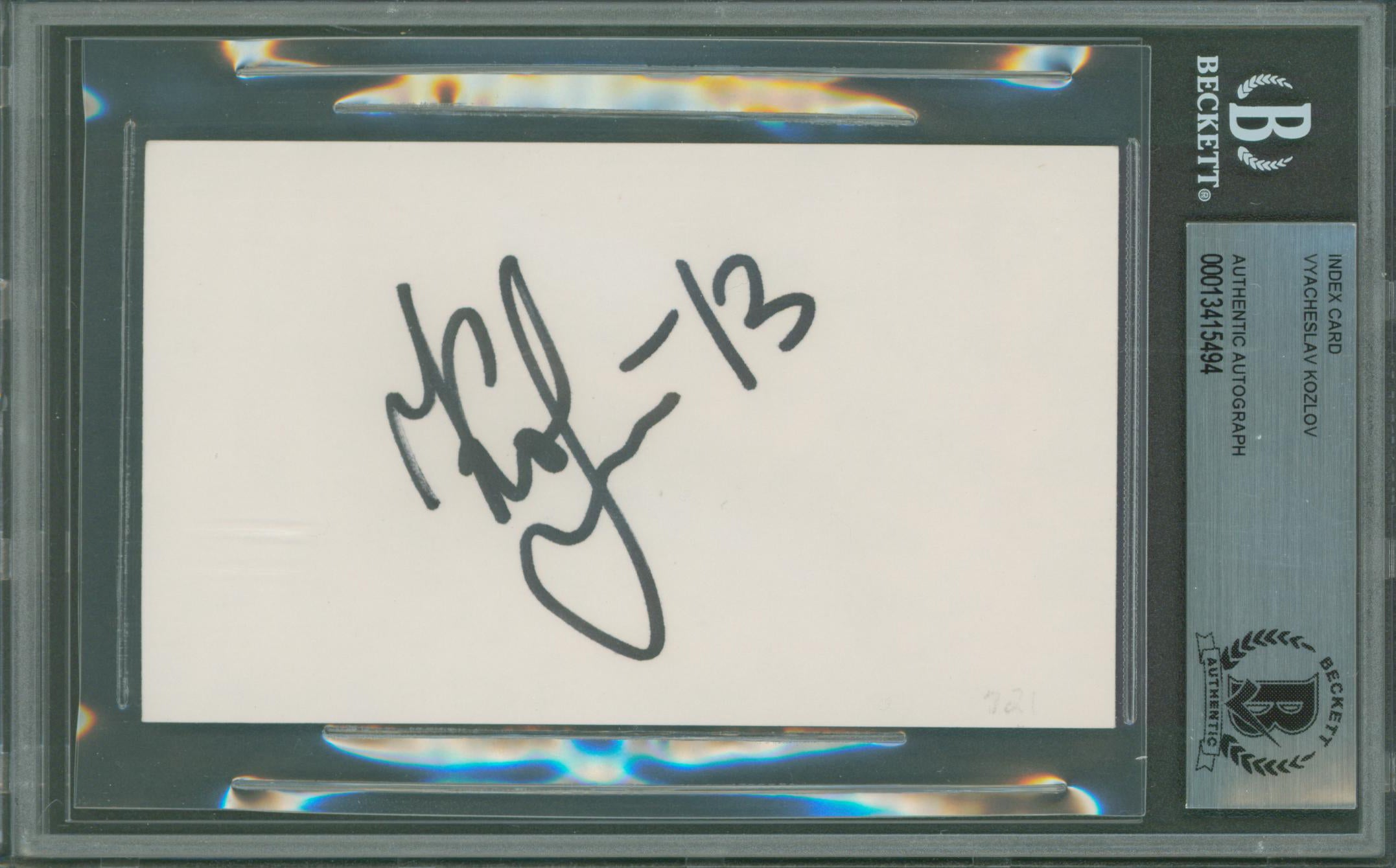 Red Wings Vyacheslav Kozlov Authentic Signed 3x5 Index Card BAS Slabbed