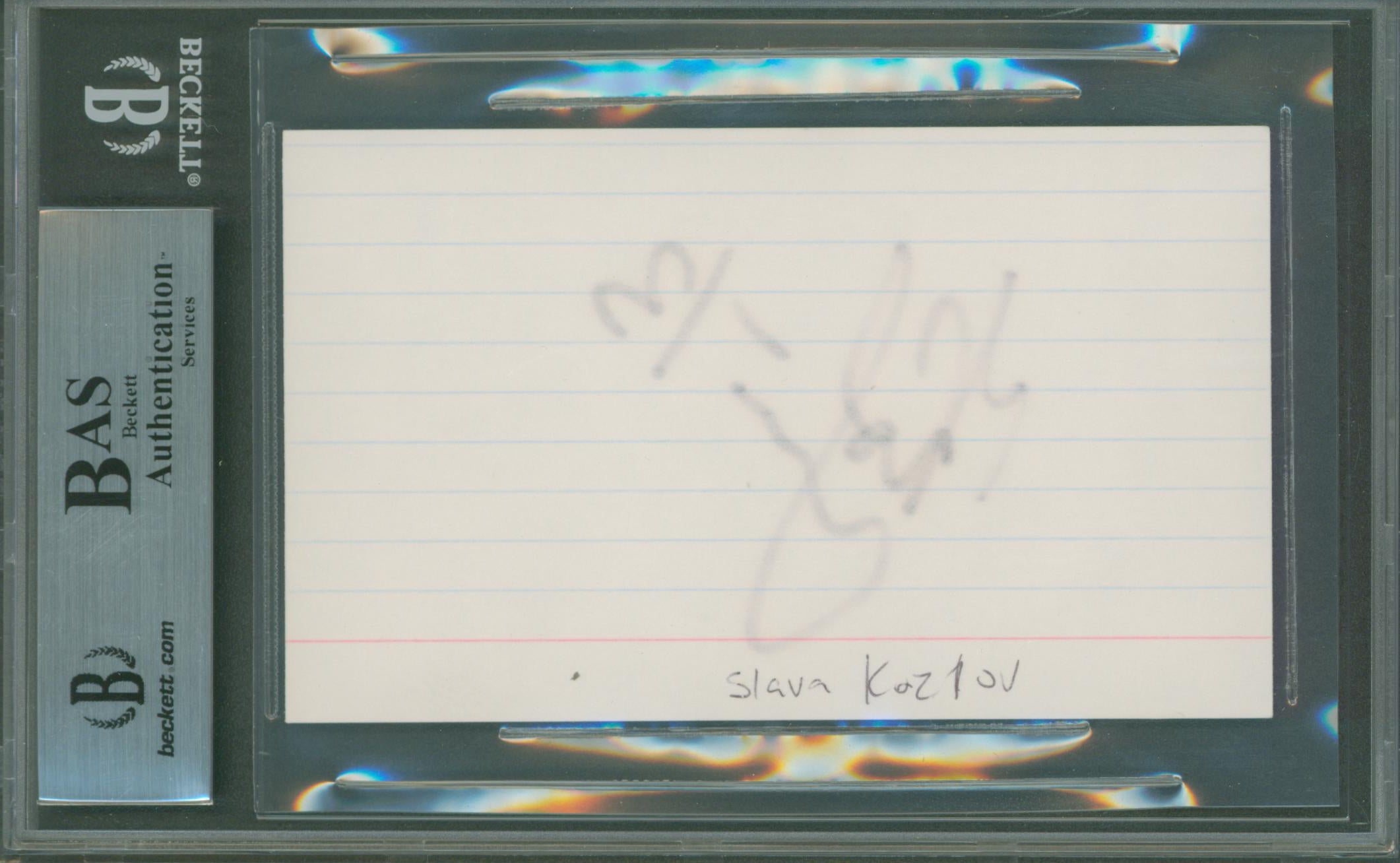 Red Wings Vyacheslav Kozlov Authentic Signed 3x5 Index Card BAS Slabbed