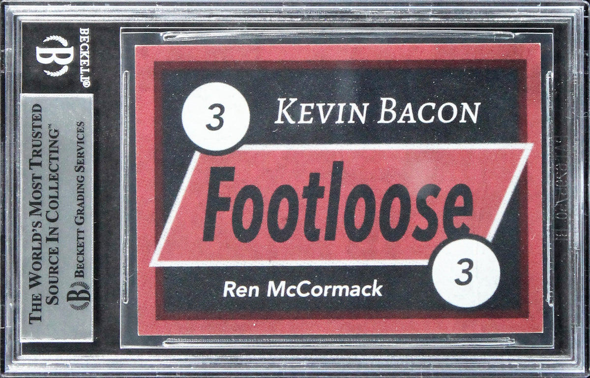 Kevin Bacon Footloose Signed Ren McCormack Custom Trading Card Card BAS Slabbed