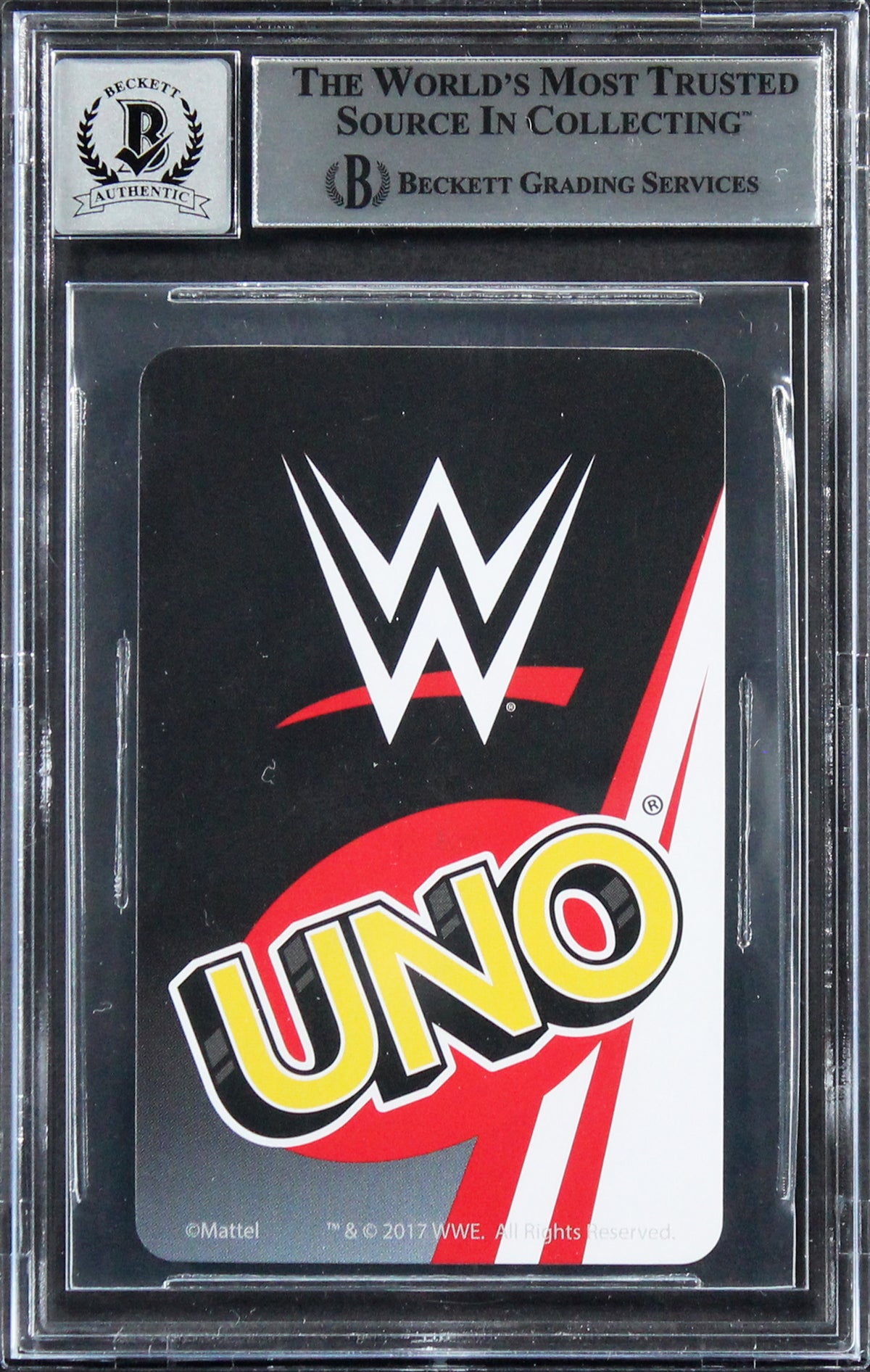 Kofi Kingston Authentic Signed UNO Playing Card Card Auto 10! BAS Slabbed 3