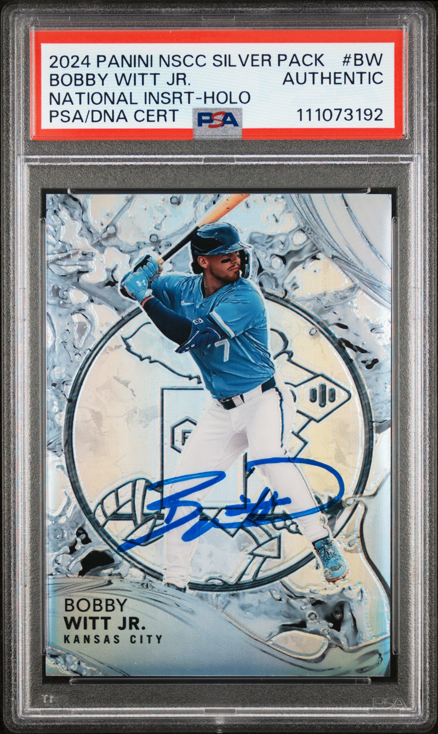 Royals Bobby Witt Jr. Signed 2024 Panini NSCC Silver Pack #BW Card PSA Slabbed