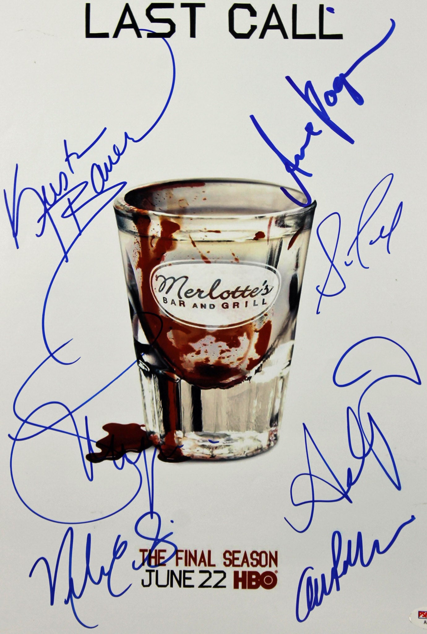 True Blood (Stephen Moyer, Anna Paquin, +5) Signed 12x18 PSA/DNA #AB10804