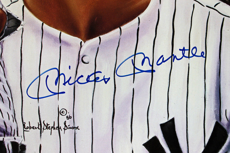 Yankees Mickey Mantle Authentic Signed 18x24 Mickey At Night Poster JSA #Y38384