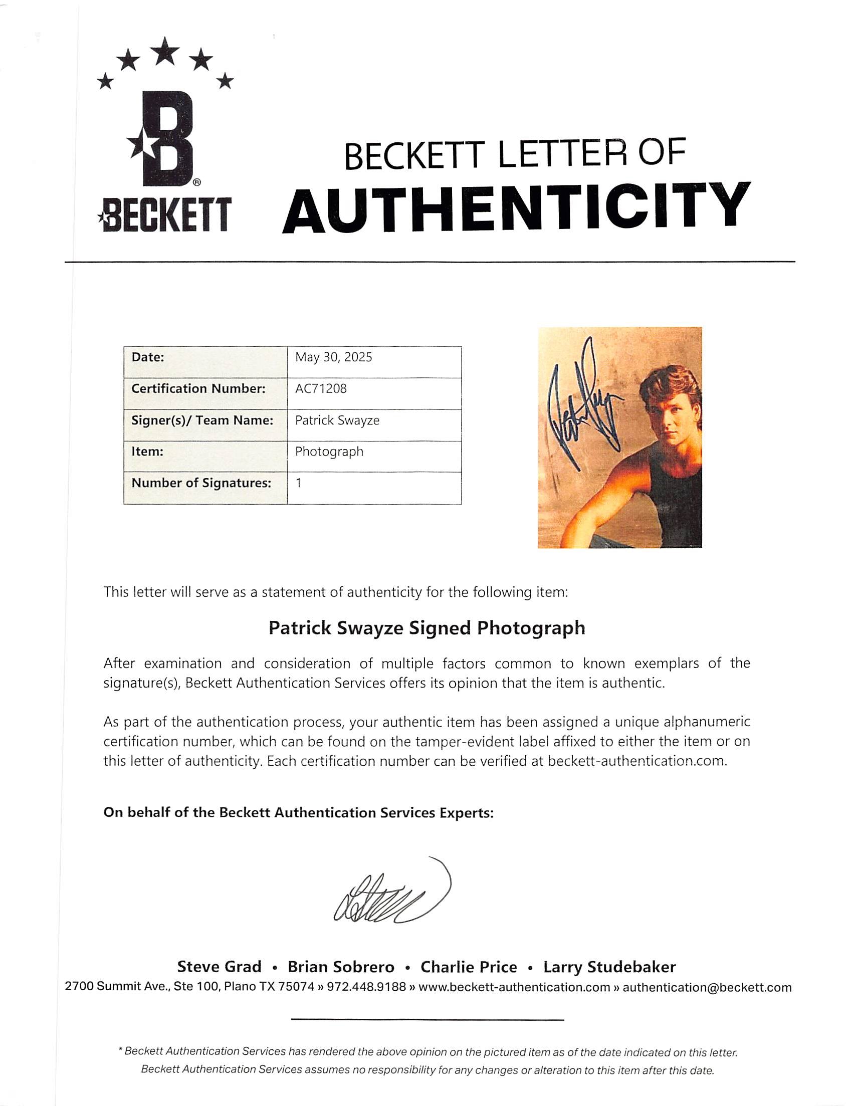 Patrick Swayze & Jennifer Grey Dirty Dancing Signed Photo Framed Display BAS