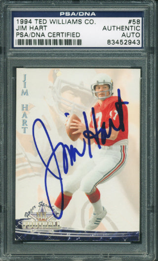 Cardinals Jim Hart Authentic Signed Card 1994 Ted Williams #58 PSA/DNA Slabbed
