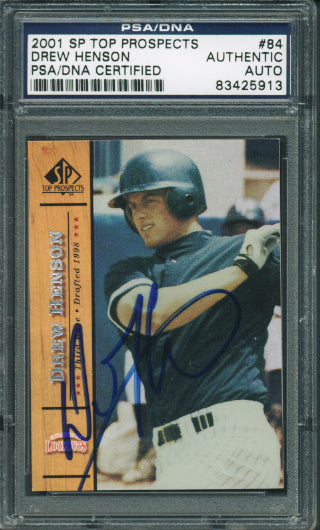 Drew Henson Authentic Signed Card 2001 Sp Top Prospects Rc #84 PSA/DNA Slabbed