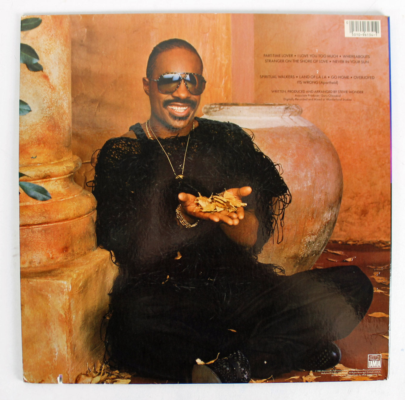 Stevie Wonder Signed Album Cover W/ Vinyl In Square Circle BAS #A09377