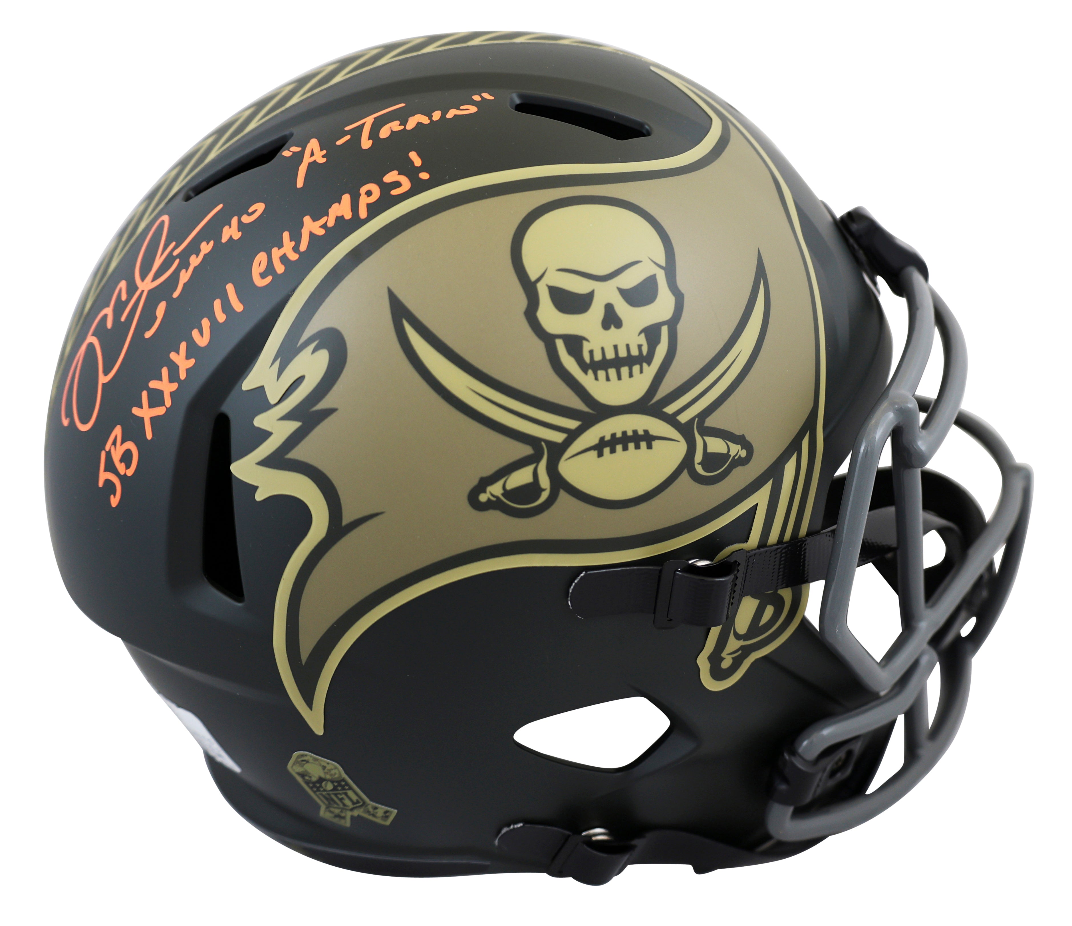 Buccaneers Mike Alstott "2x Insc" Signed STS IV Full Size Speed Rep Helmet BAS W