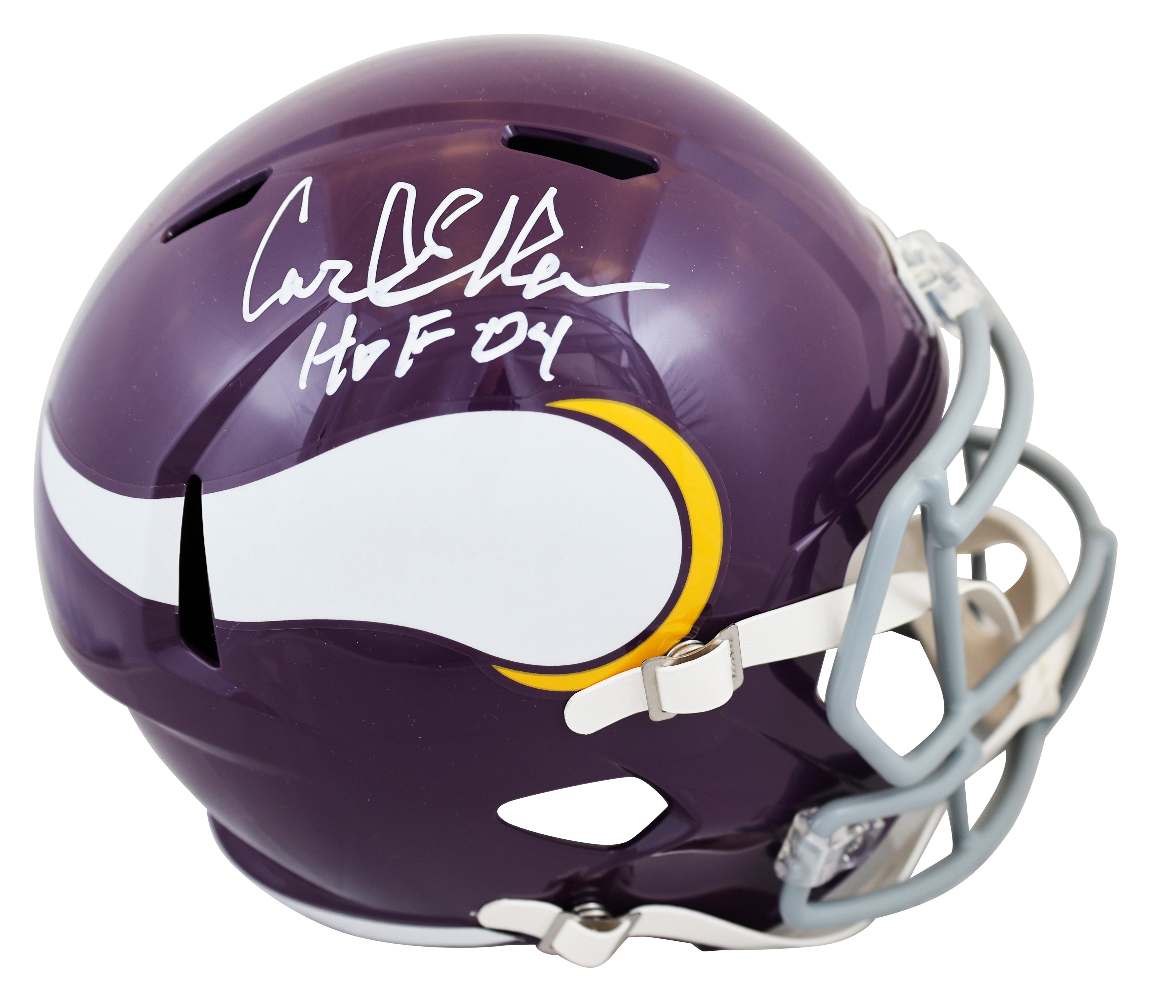 Vikings Carl Eller "HOF 2004" Signed 1961-79 TB F/S Speed Rep Helmet W/ Case BAS