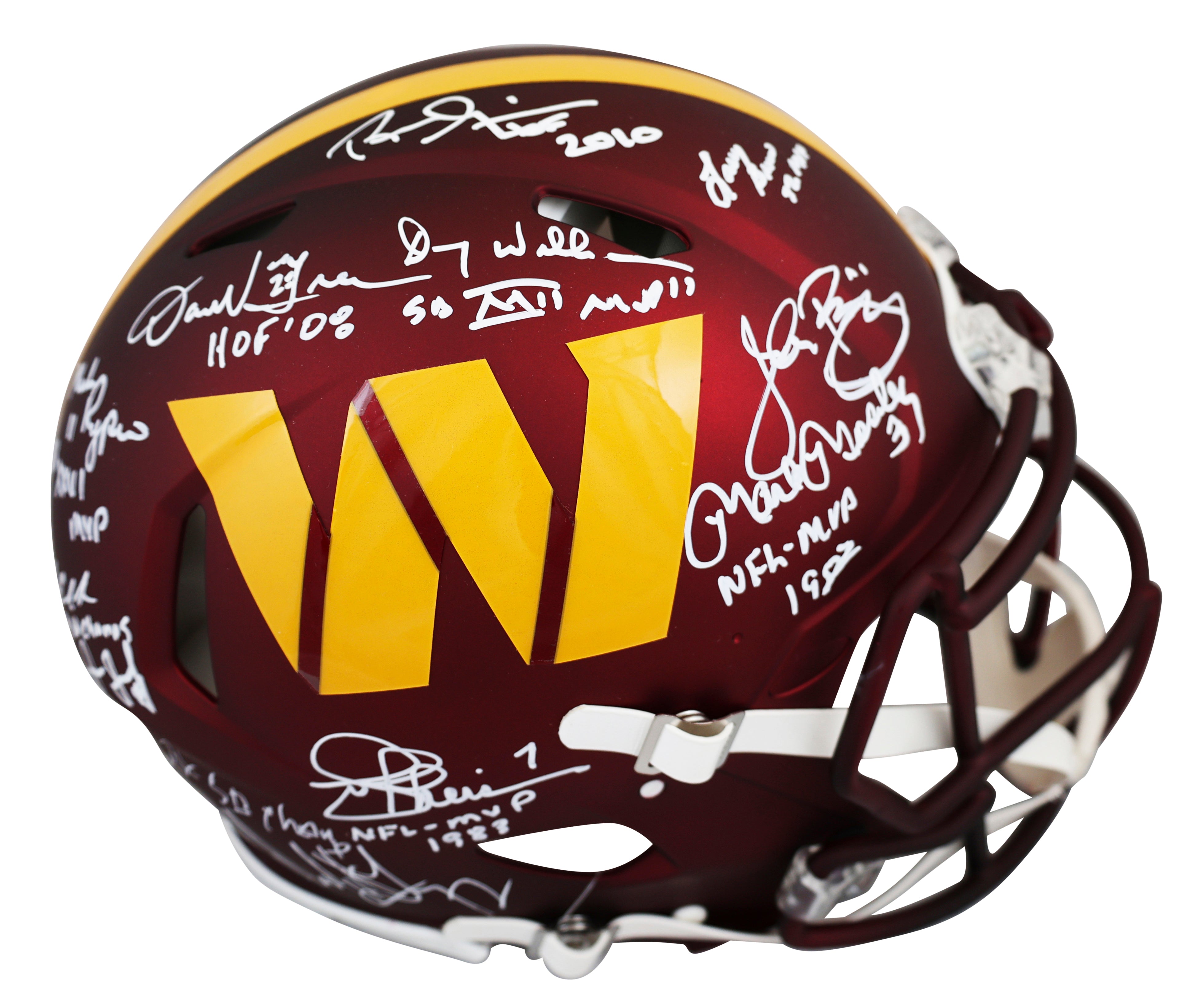 Washington (11) Green, Riggins, Williams +8 Signed F/S Speed Proline Helmet BAS