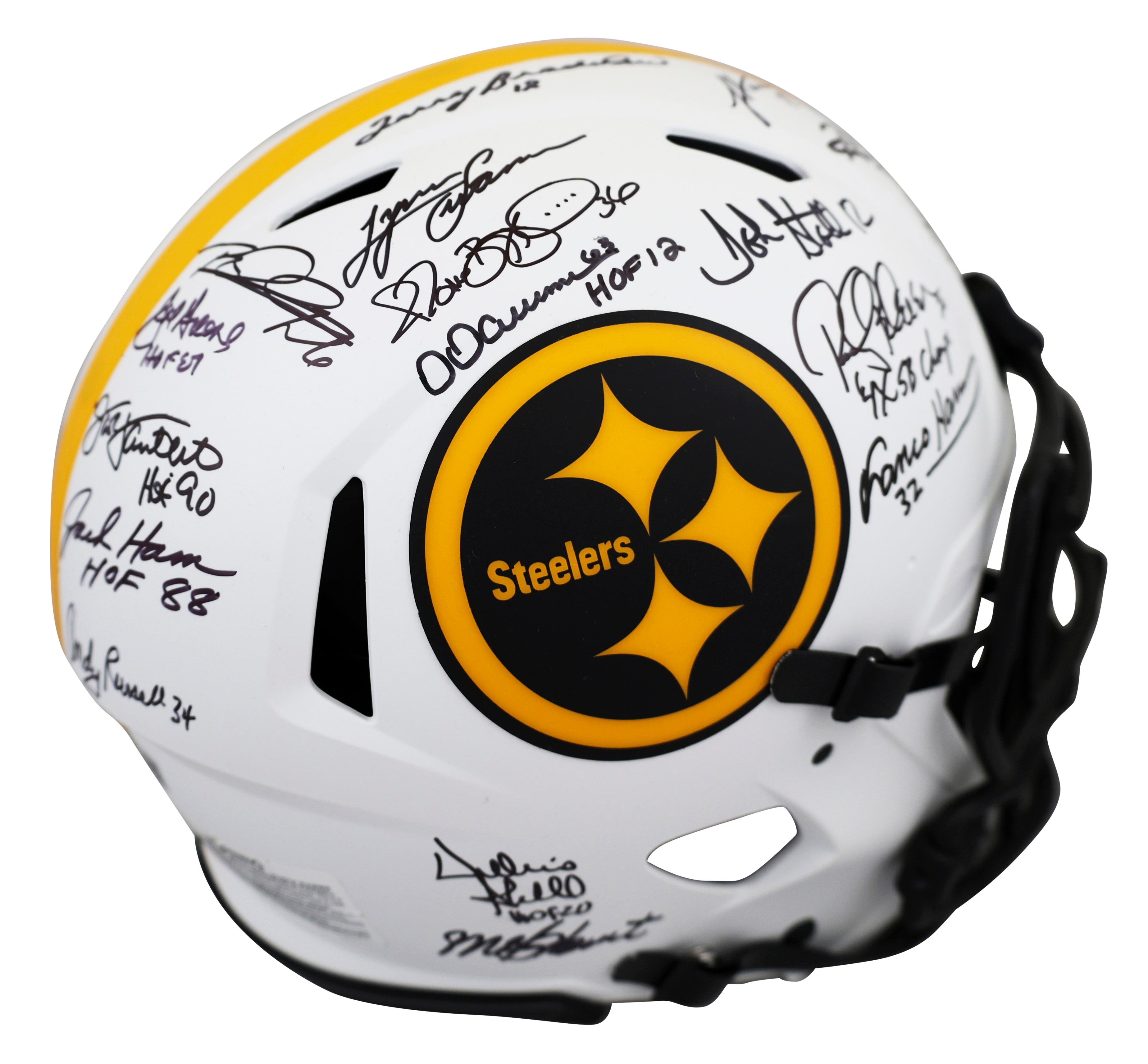 Steelers (17) Bradshaw, Bettis, Greene Signed Lunar F/S Speed Proline Helmet BAS