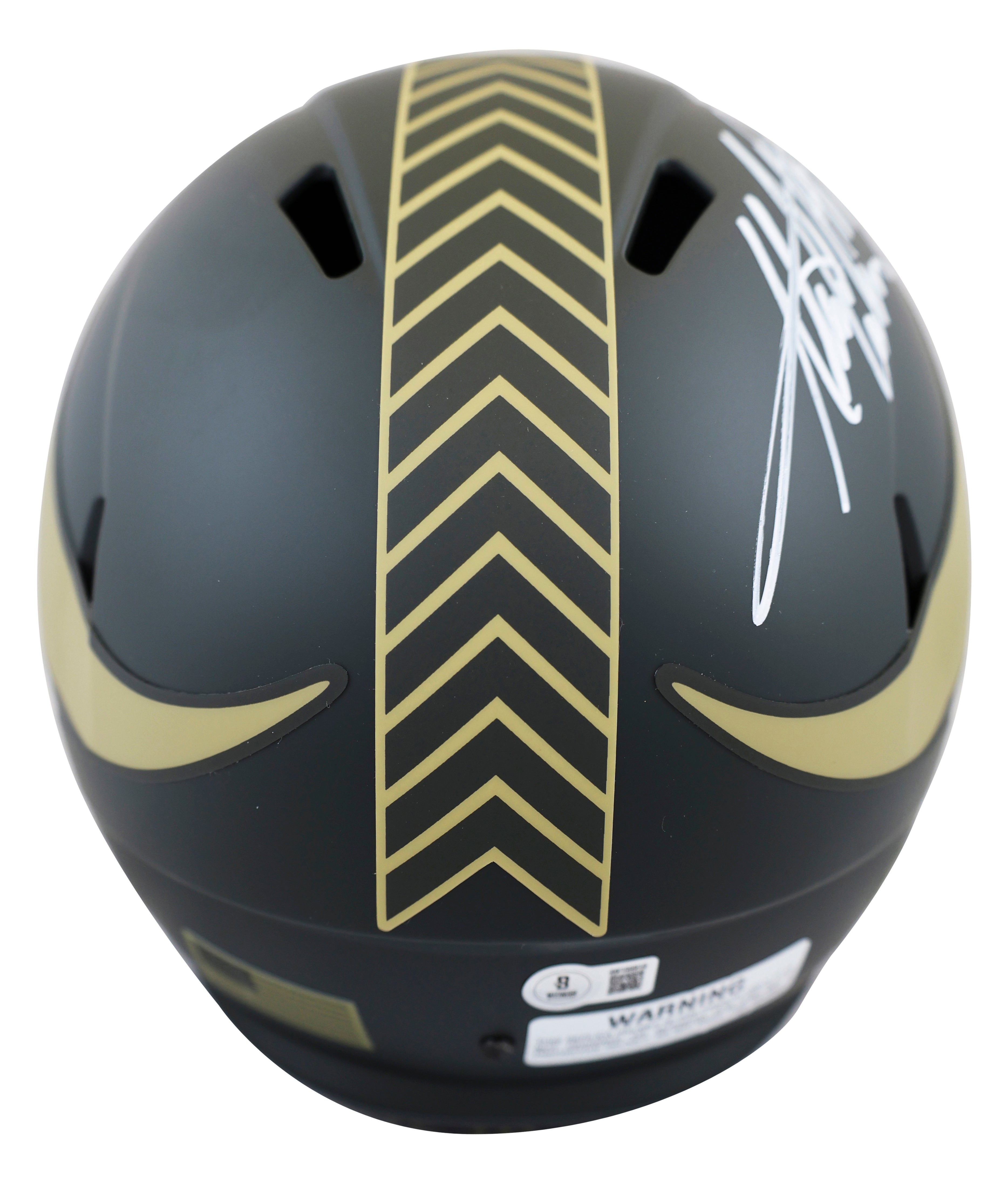 Vikings Adrian Peterson "All Damn Day" Signed STS IV F/S Speed Rep Helmet BAS W