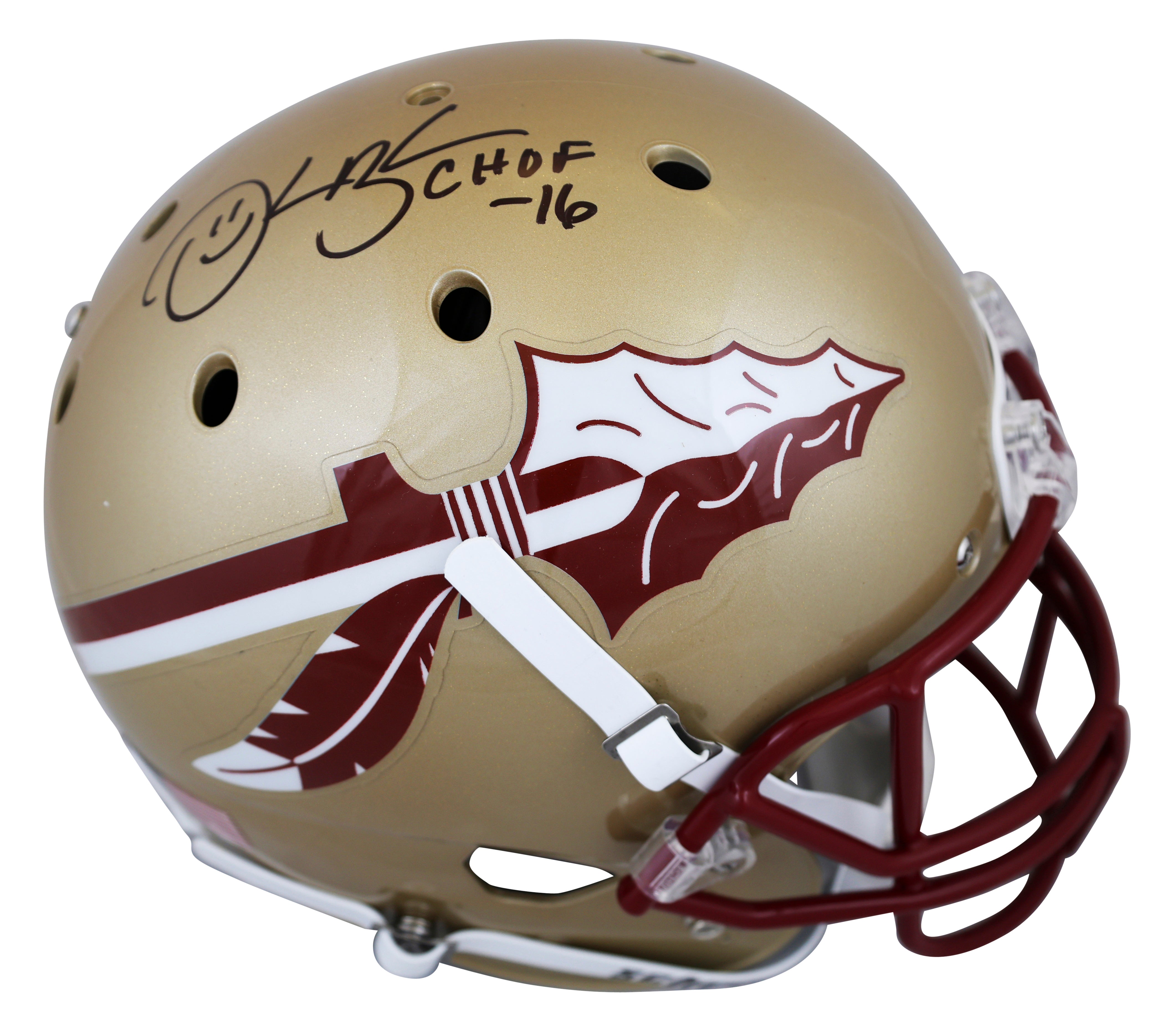 FSU Derrick Brooks "CHOF 16" Signed Schutt Full Size Rep Helmet BAS Witnessed